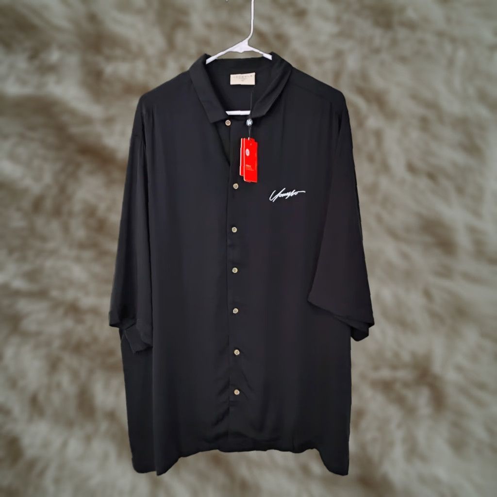 YoungLA Youngla Milano Short Sleeve Button Up Casual Shirt XL Viscose Black Size US XL / EU 56 / 4 - 1 Thumbnail