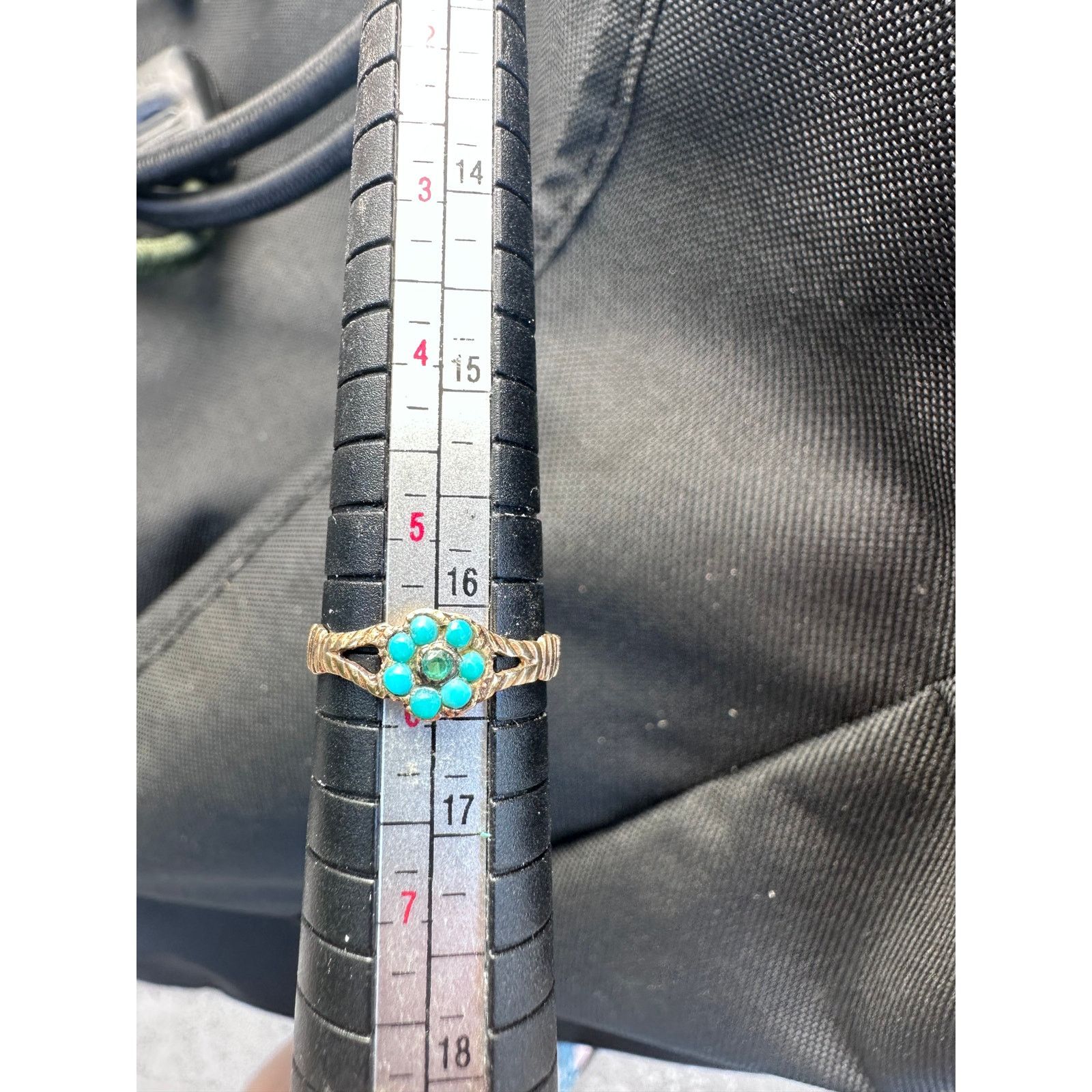 Other ANTIQUE VICTORIAN 14K TURQUOISE EMERALD FORGET ME NOT RING Size ONE SIZE - 6 Thumbnail