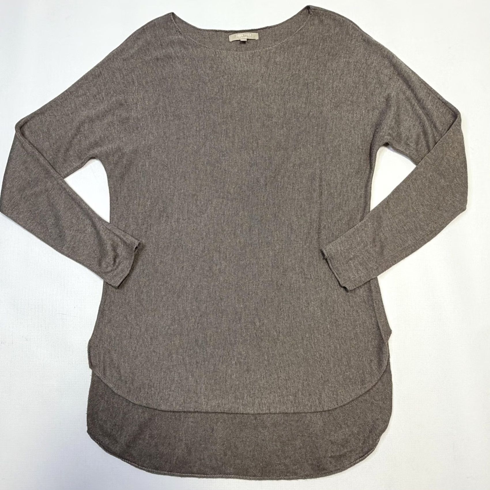 Vintage VINTAGE Joan Vass Studio Tunic Sweater Womens M Brown Heathered Crew Neck Long Sleeve Cashmere Blend Size M / US 6-8 / IT 42-44 - 4 Thumbnail