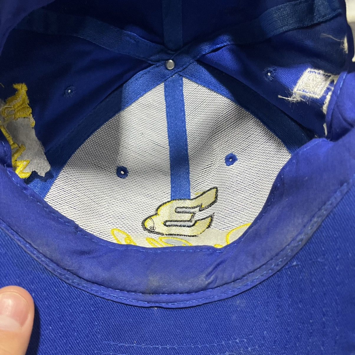 NASCAR Vintage 90s Dale Earnhardt Wrangler Blue NASCAR Snapback Hat Size ONE SIZE - 8 Thumbnail