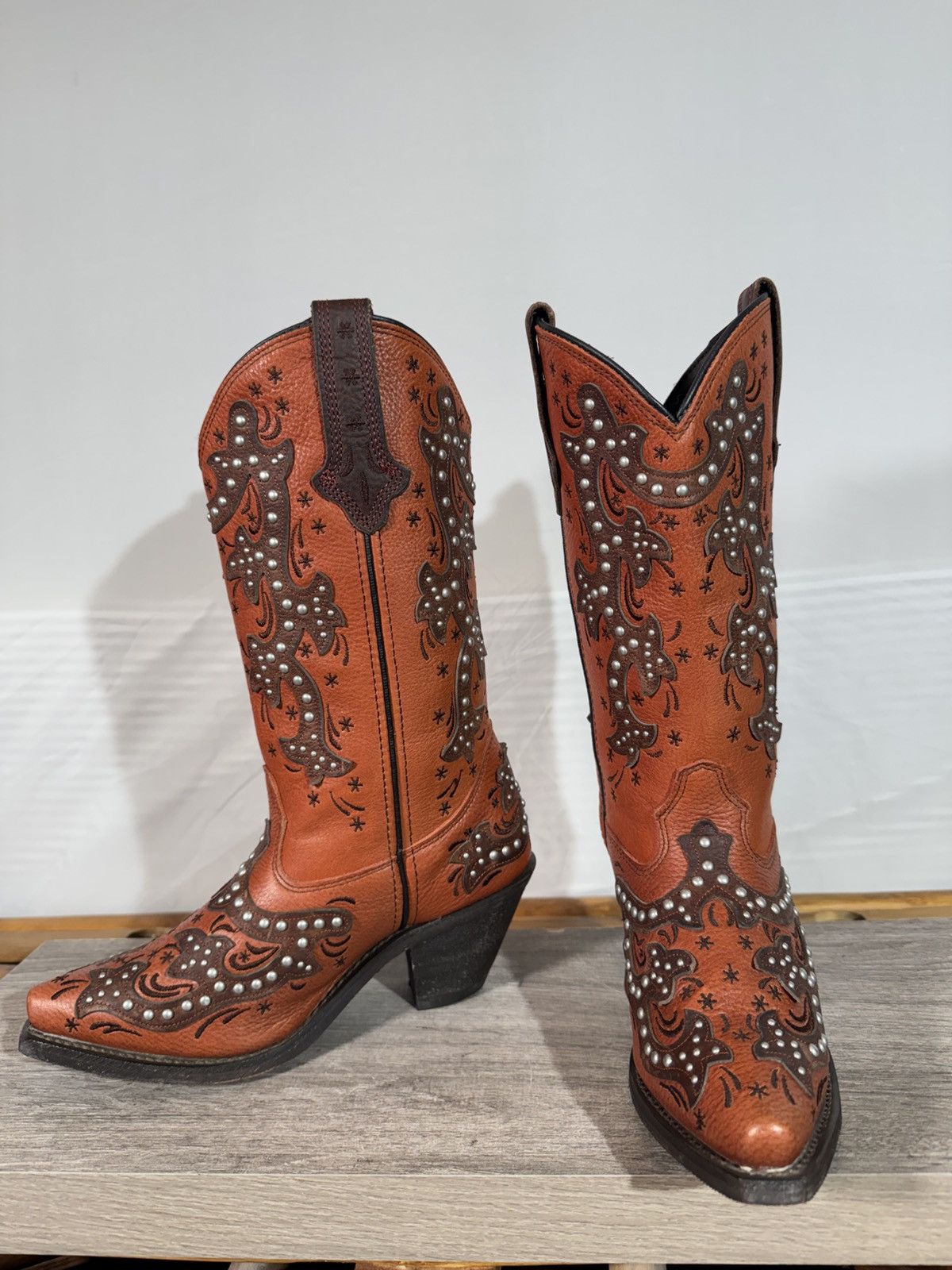 Other Rockin Country Women’s Red Silver Western Cowgirl Boots 6M Size US 6 / IT 36 - 4 Thumbnail