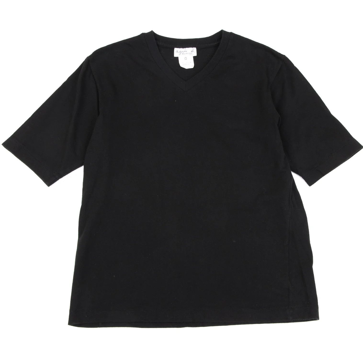 agnes b. Cotton V-Neck T-Shirt in Black - Size 0 Size US XS / EU 42 / 0 - 1 Thumbnail