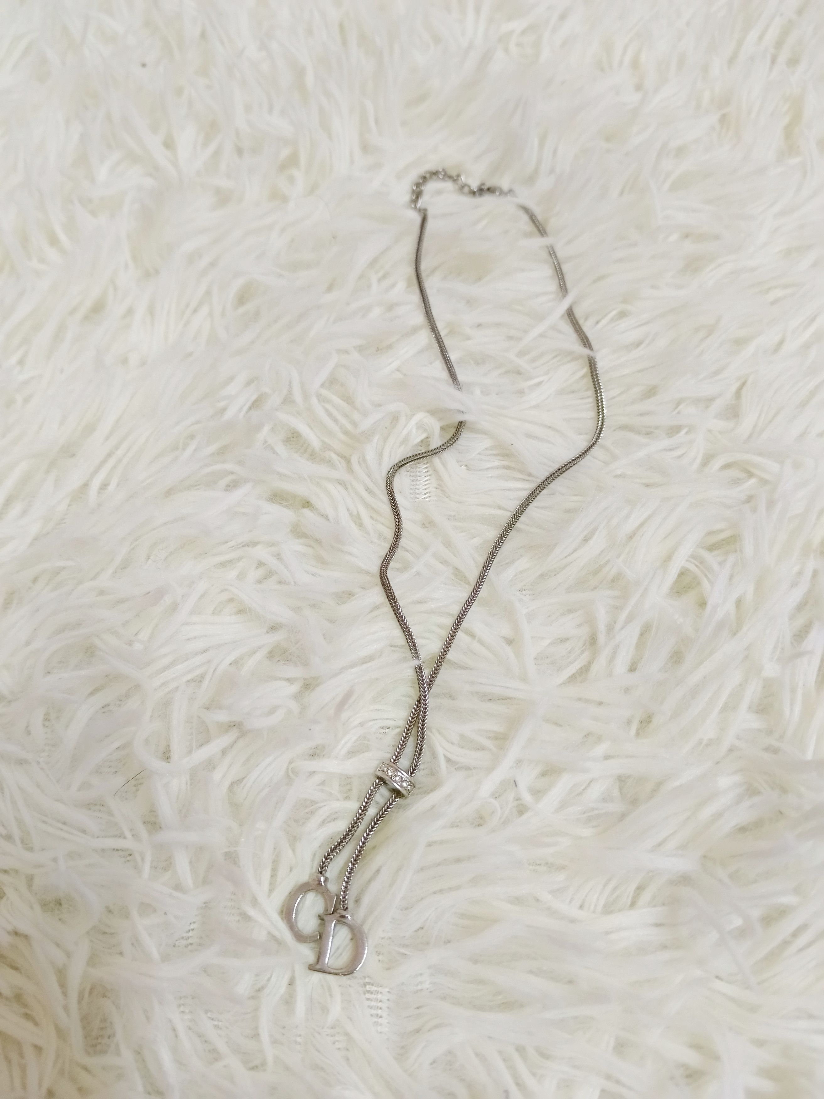 Dior Dior CD Charm Pendant Silver Tone Necklace Size ONE SIZE - 3 Thumbnail