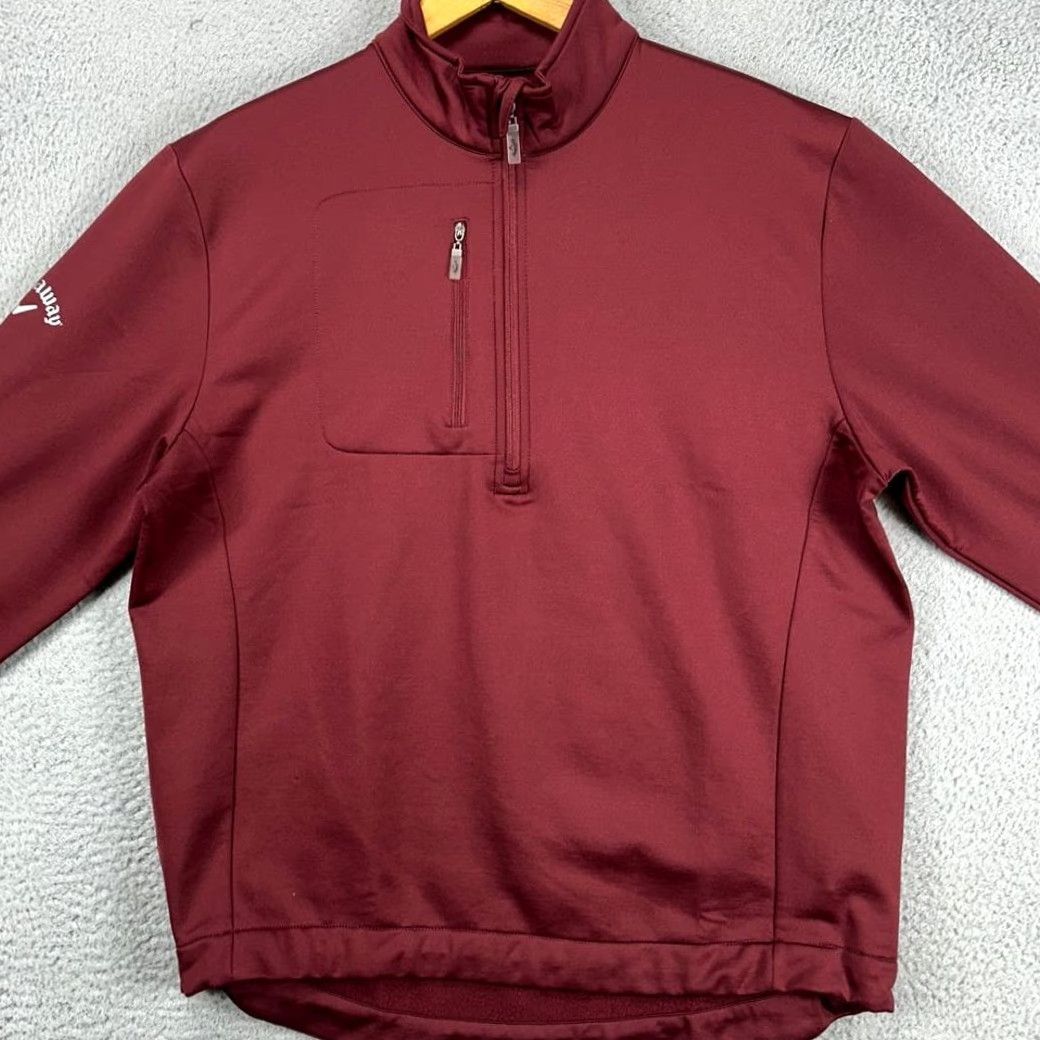 Callaway Callaway Weather Series Golf Jacket Mens M Maroon Half Zip Pocket Stretch Jacket Size US M / EU 48-50 / 2 - 3 Thumbnail