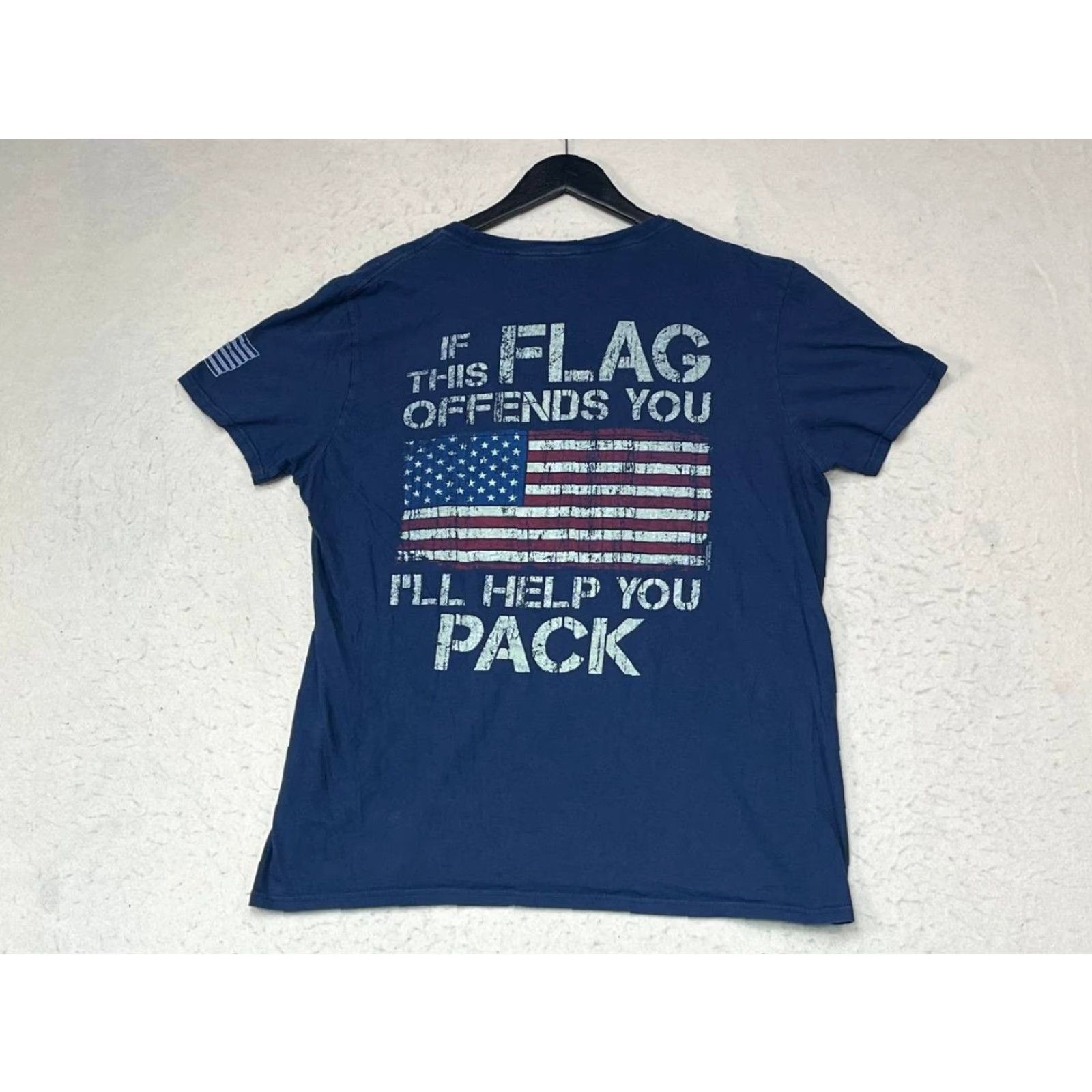 Vintage Buck Wear Men T-Shirt Blue Size L USA Flag Patriotic Graphic Print Crew Neck Short Sleeve Vintage No (if allowed) Size US L / EU 52-54 / 3 - 2 Thumbnail