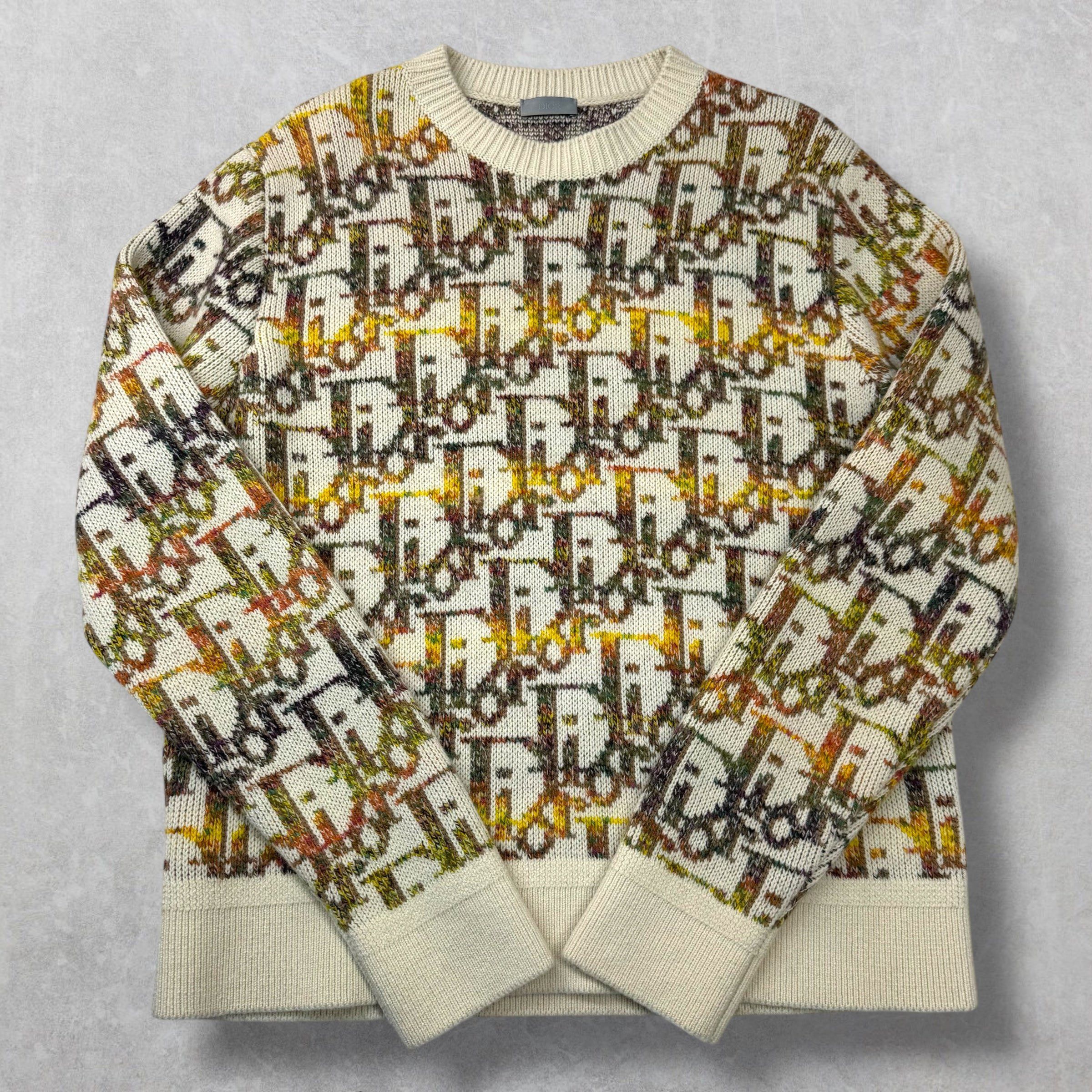 Dior Dior Oblique Pixel Multicolor Knit Sweater L Size US L / EU 52-54 / 3 - 1 Thumbnail
