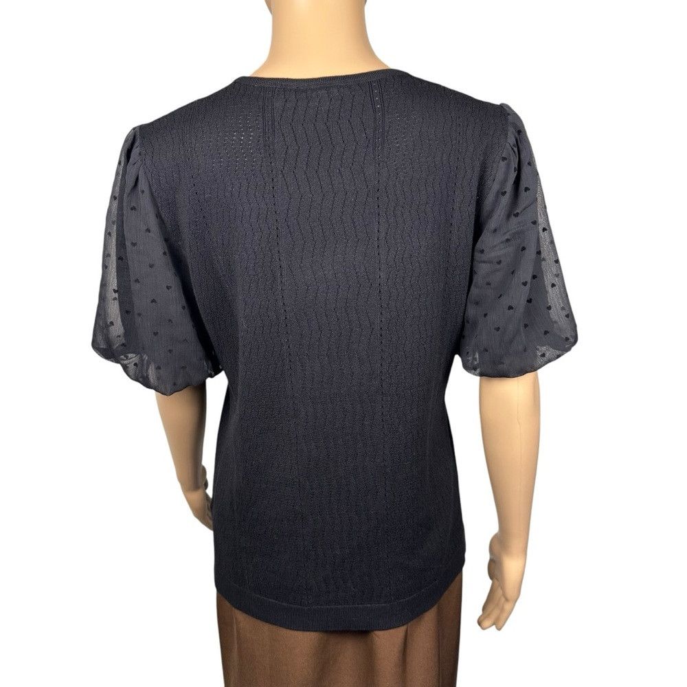 Adrianna Papell NWT New $89 Adrianna Papell Pointelle Knit Short Chiffon Sl Size S / US 4 / IT 40 - 4 Thumbnail