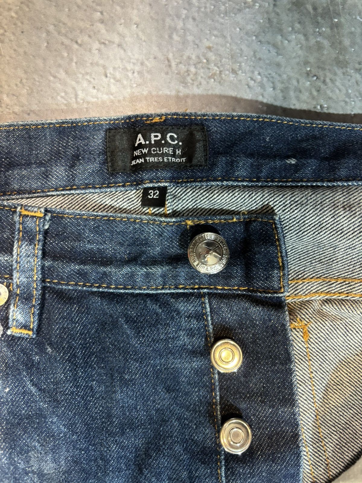 A.P.C. Boro APC Paint Splattered Japanese Denim. Size 32 x 29 Size US 32 / EU 48 - 6 Thumbnail