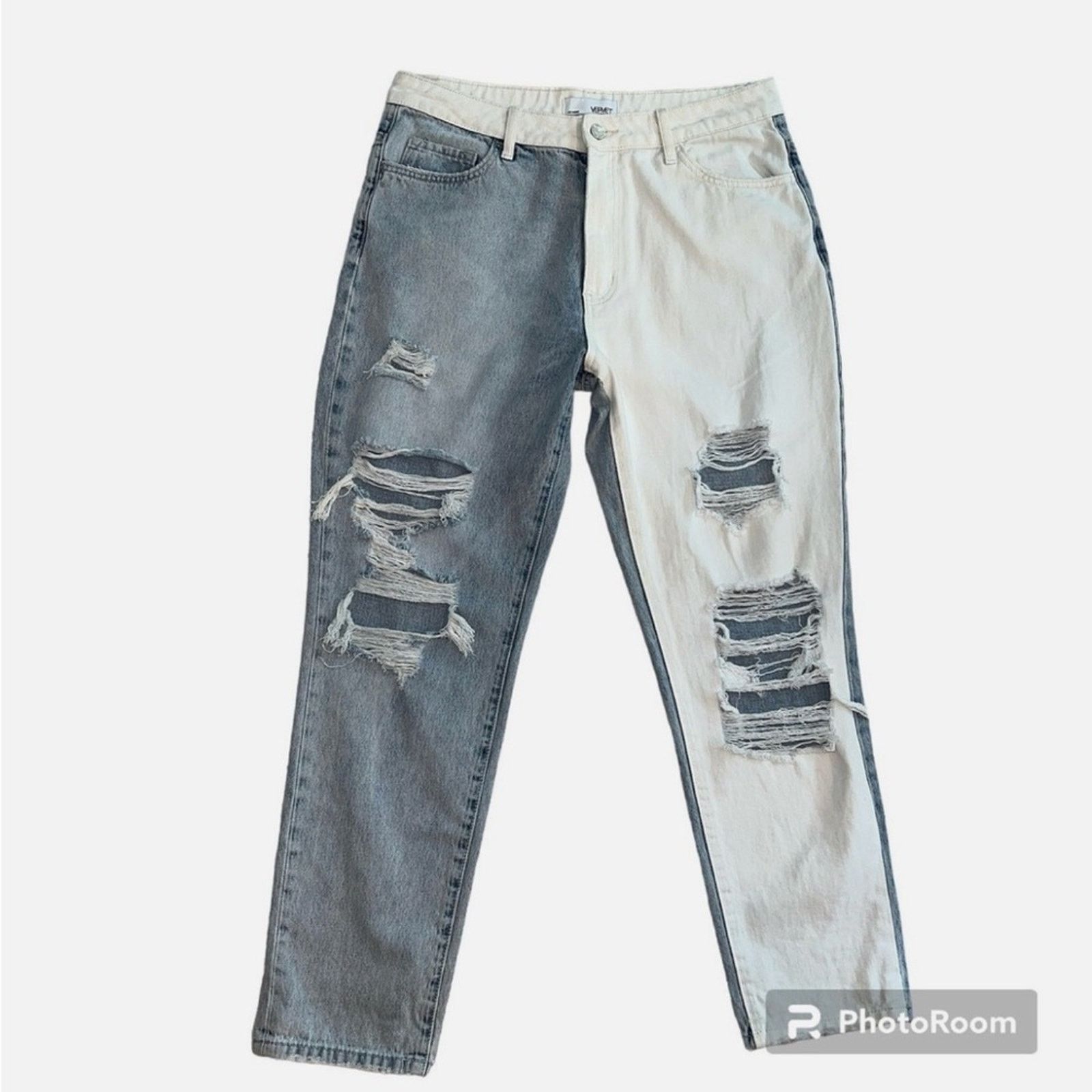 Velvet Vervet Steady Heart Split Two Tone Mom Jeans V2804 Size 24 Size 42" / US 20 - 2 Thumbnail