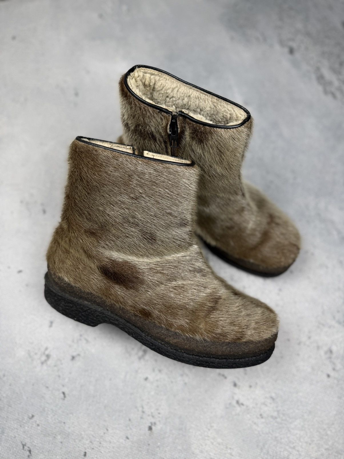 Japanese Brand Vintage Seal Fur Winter Boots Island Arctic Shearling Rare Size US 7.5 / IT 37.5 - 3 Thumbnail