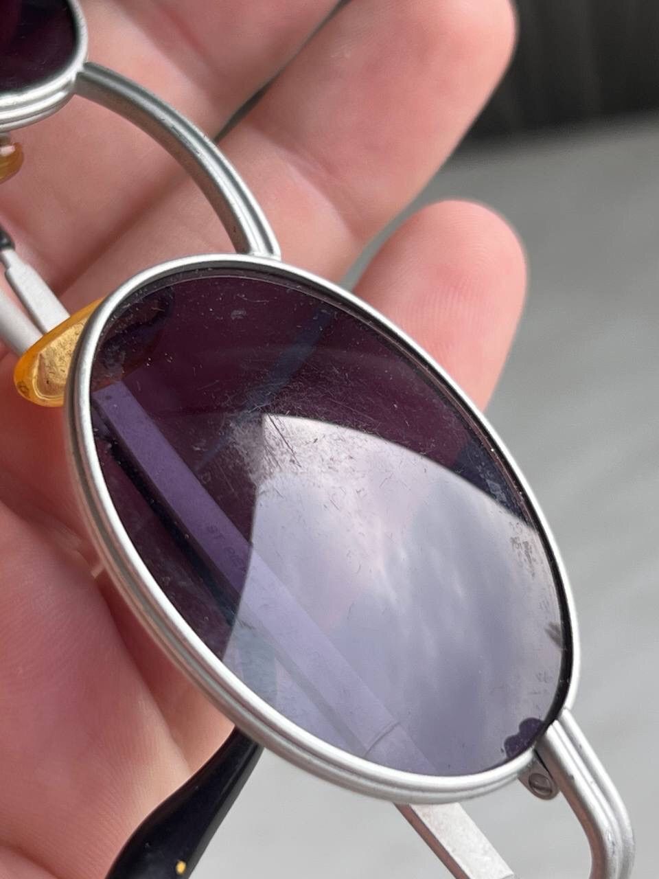 Japanese Brand × Vintage Vintage France 2000s Metal Gray Oval sunglasses France Size ONE SIZE - 8 Thumbnail