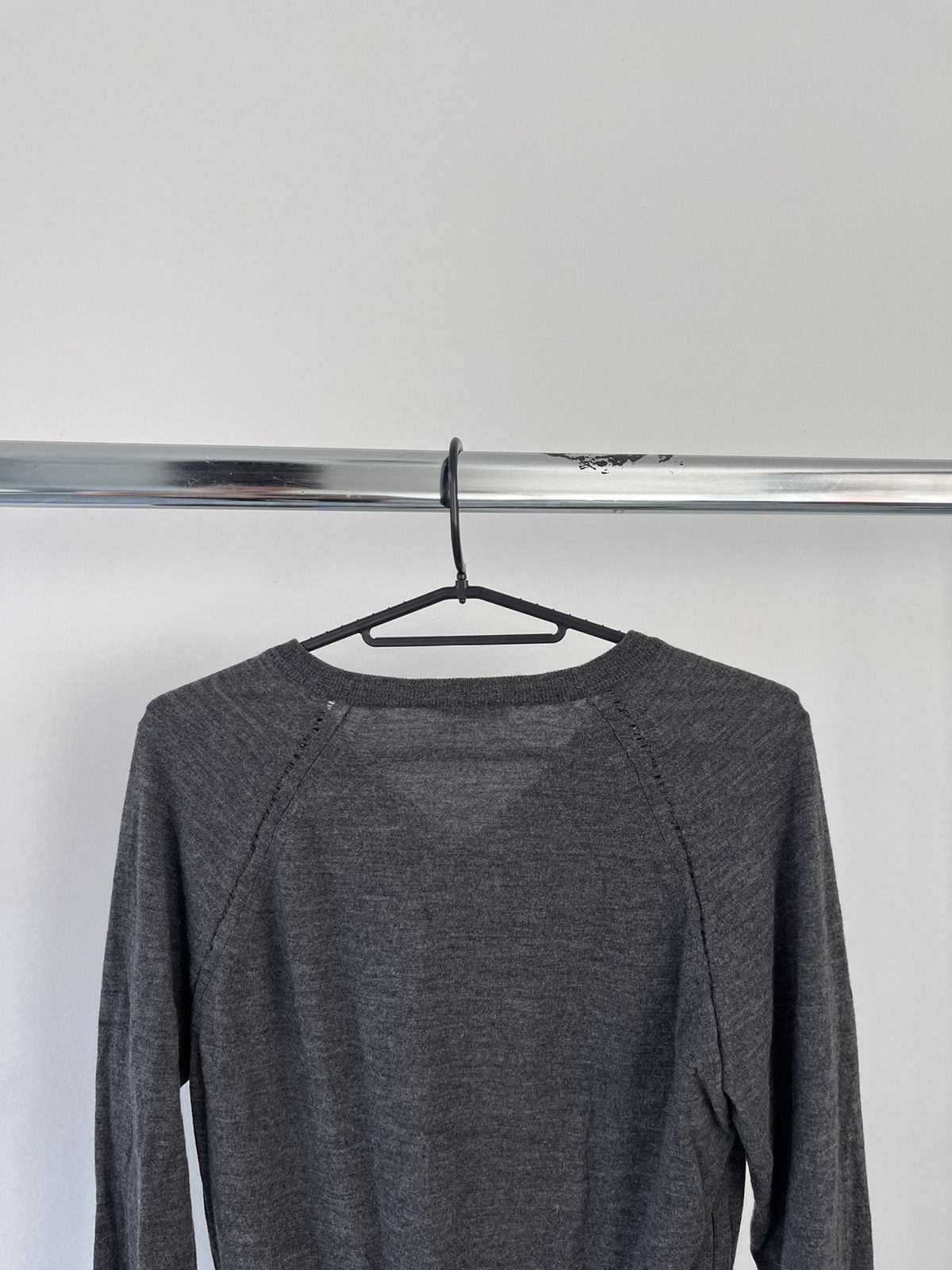 Dior Dior Homme Hedi Slimane Grey Distressed Wool V Neck Sweater Size US S / EU 44-46 / 1 - 6 Thumbnail