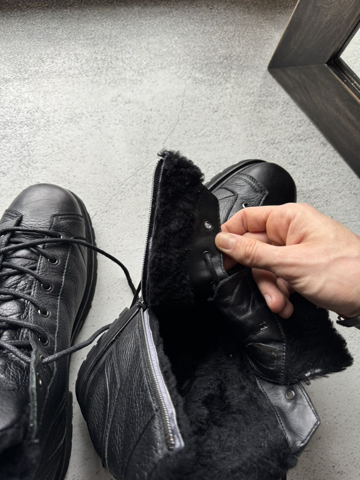 Santoni Santoni St Moritz Luxury Italy Winter Leather Black Boots Size US 11 / EU 44 - 14 Thumbnail