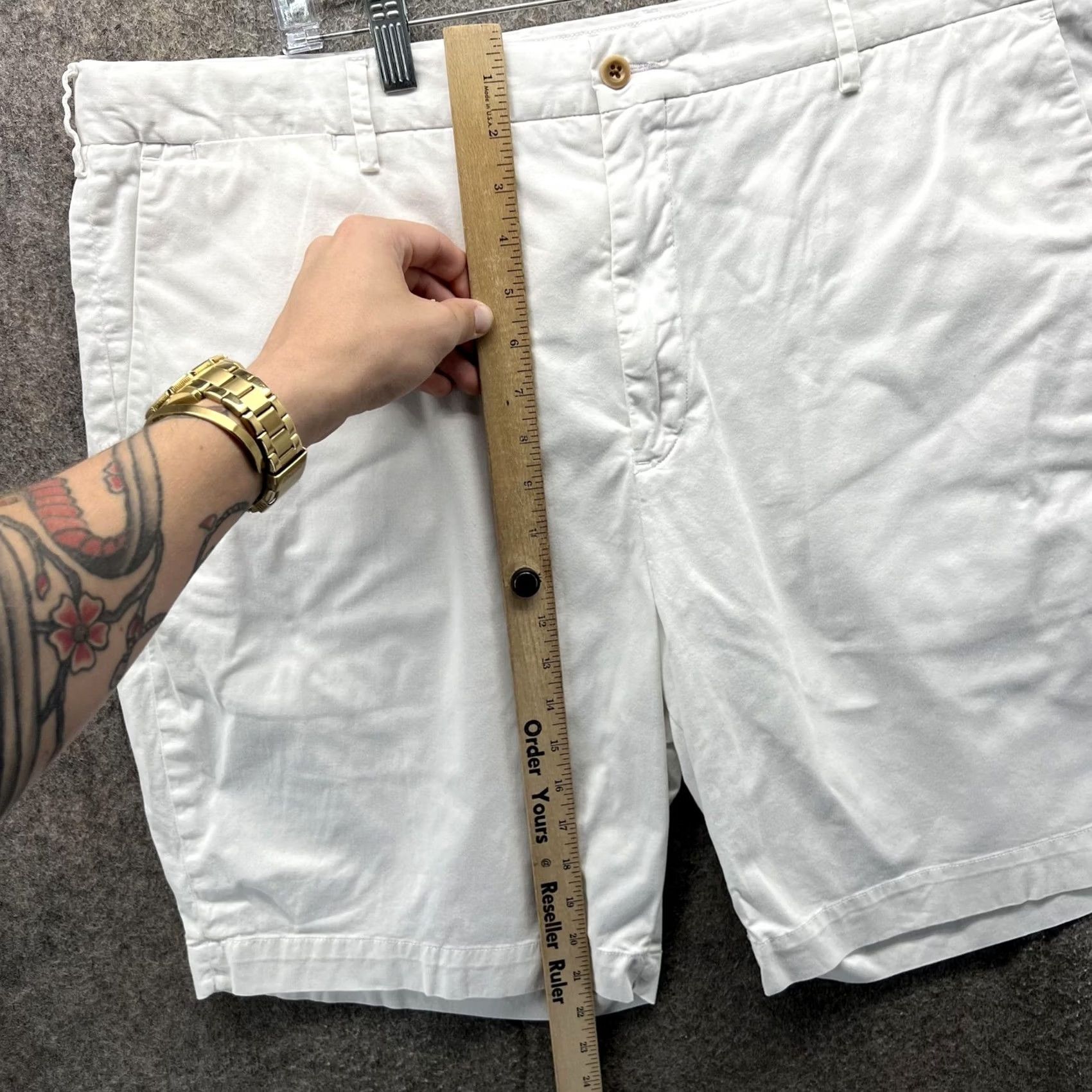 Polo Ralph Lauren Polo Ralph Lauren Shorts Mens 40 White Stretch Chino Flat Front Casual Mens Regular Size US L / EU 52-54 / 3 - 4 Thumbnail