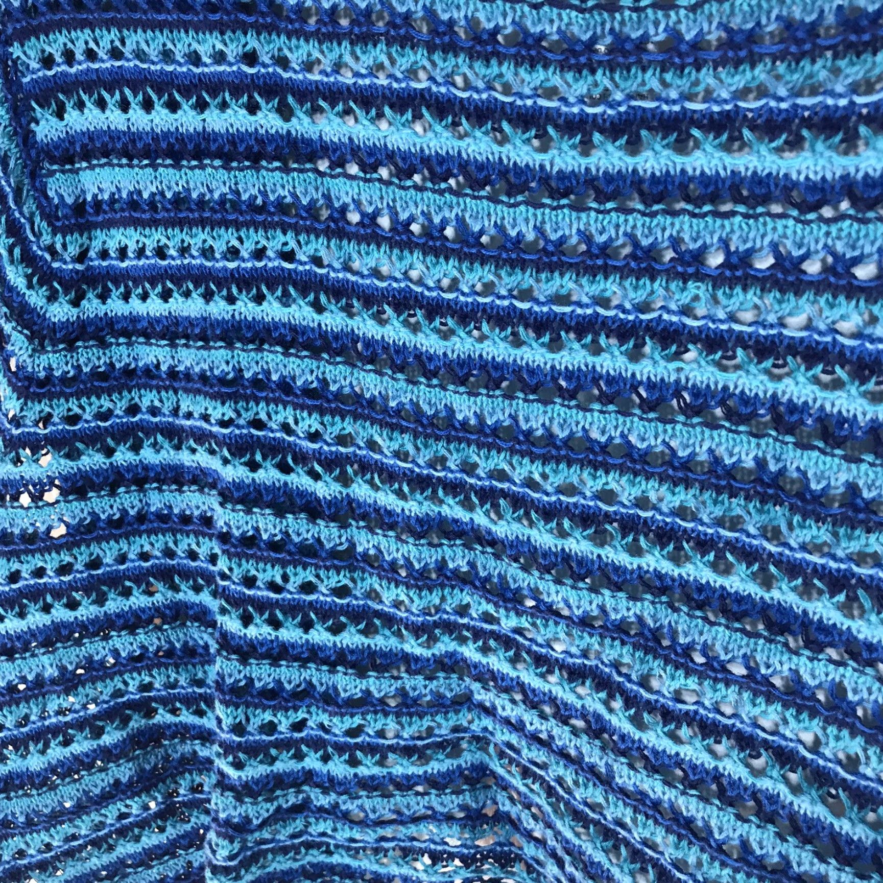 Liz Claiborne VINTAGE Liz Claiborne Women's Crochet Shrug 90s Open-Knit Cotton Ramie Lightweight Blue XL Size XL / US 12-14 / IT 48-50 - 5 Thumbnail