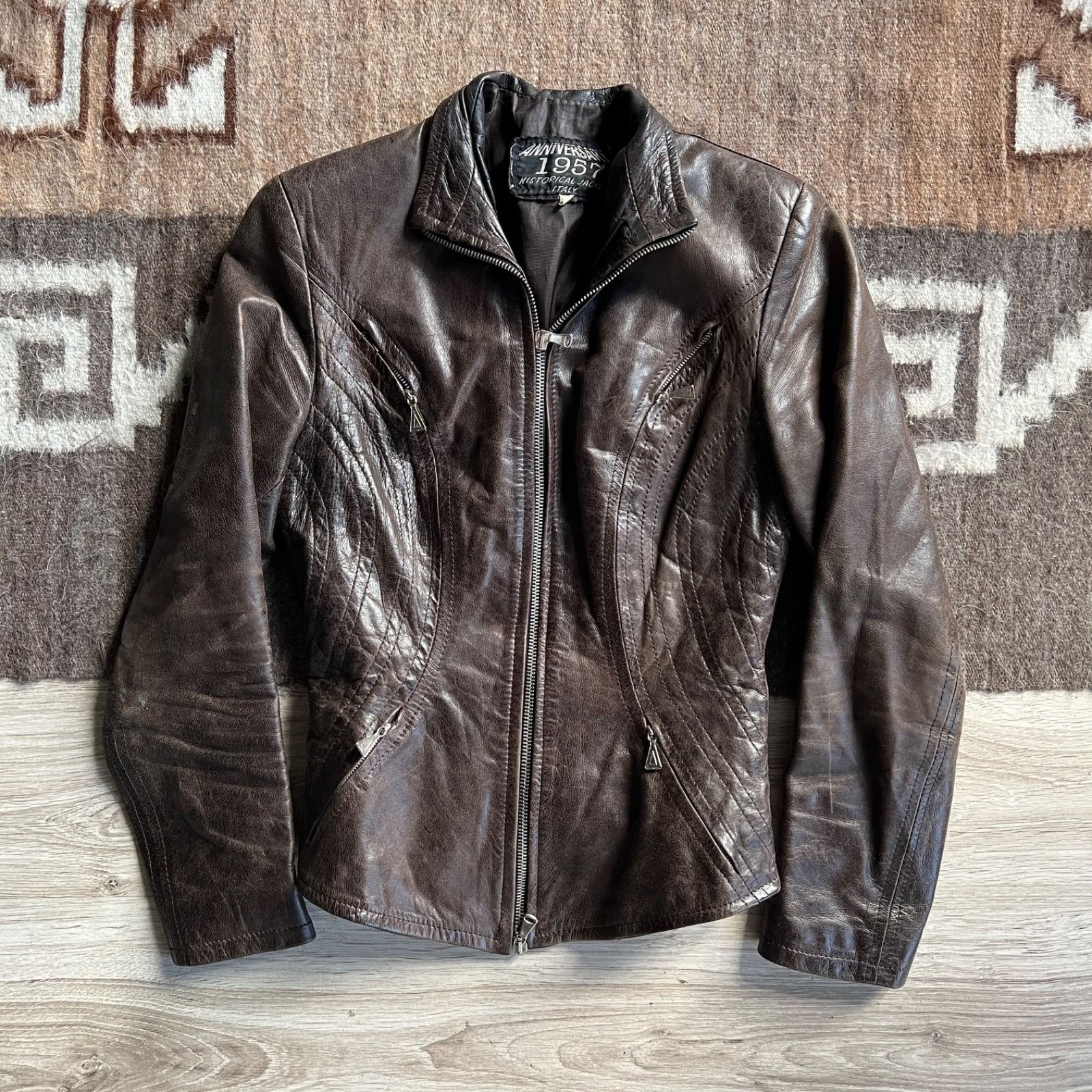 Leather Vintage Anniversary 1957 Leather Moto Style Jacket 9481AC Size M / US 6-8 / IT 42-44 - 1 Thumbnail