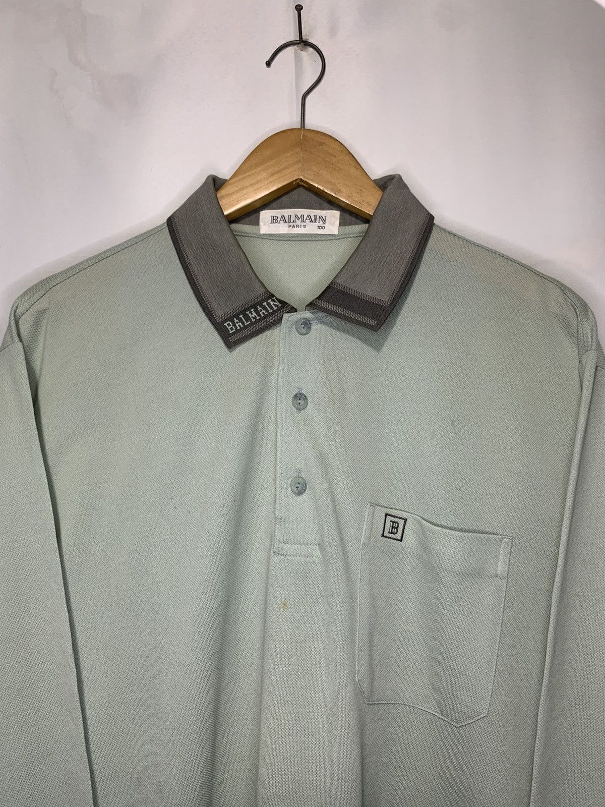 Balmain 2000s Balmain Paris spell out polo shirt rugby Size US L / EU 52-54 / 3 - 2 Thumbnail