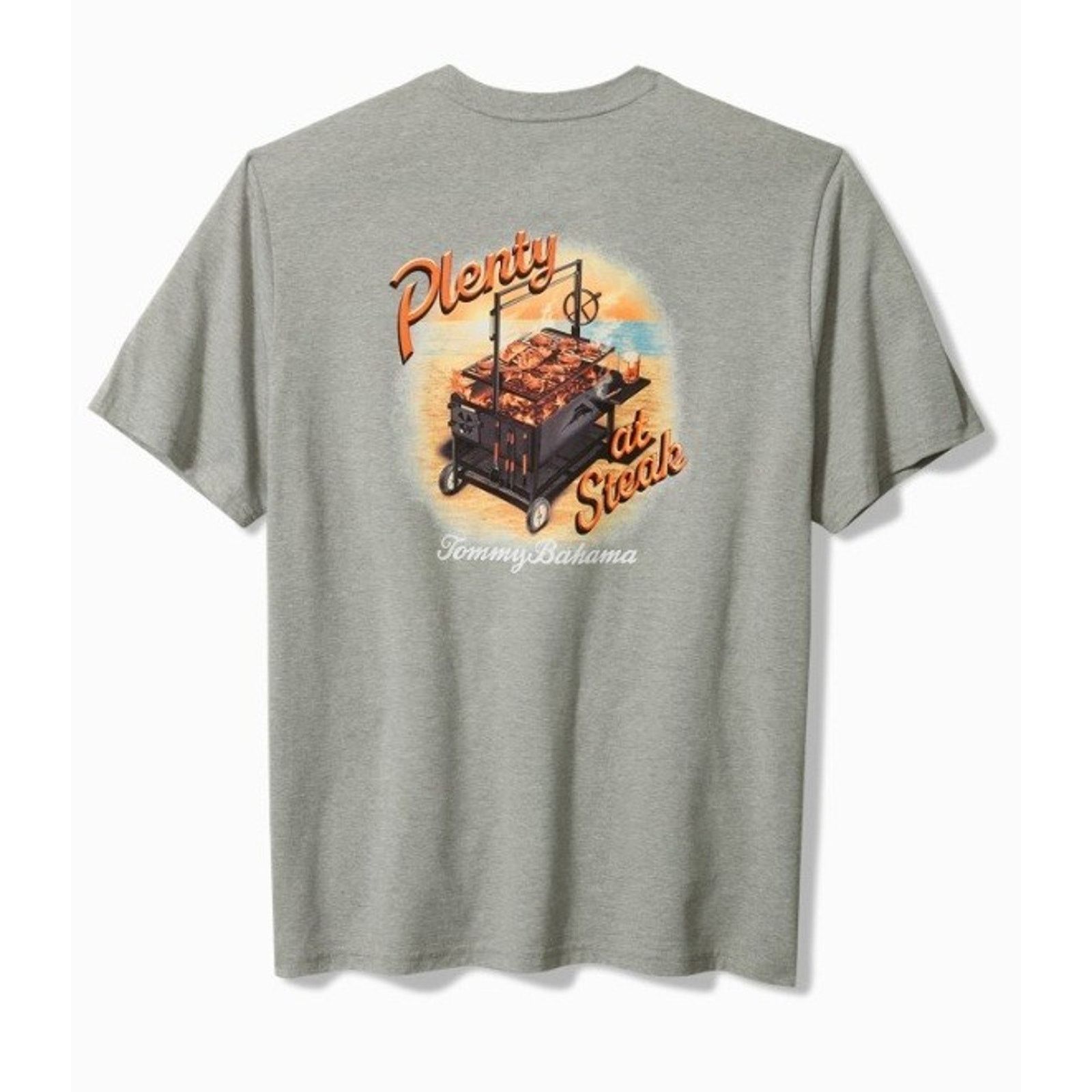 Tommy Bahama NEW TOMMY BAHAMA T-Shirt | Plenty At Steak Mens Medium Gray Size US M / EU 48-50 / 2 - 1 Thumbnail
