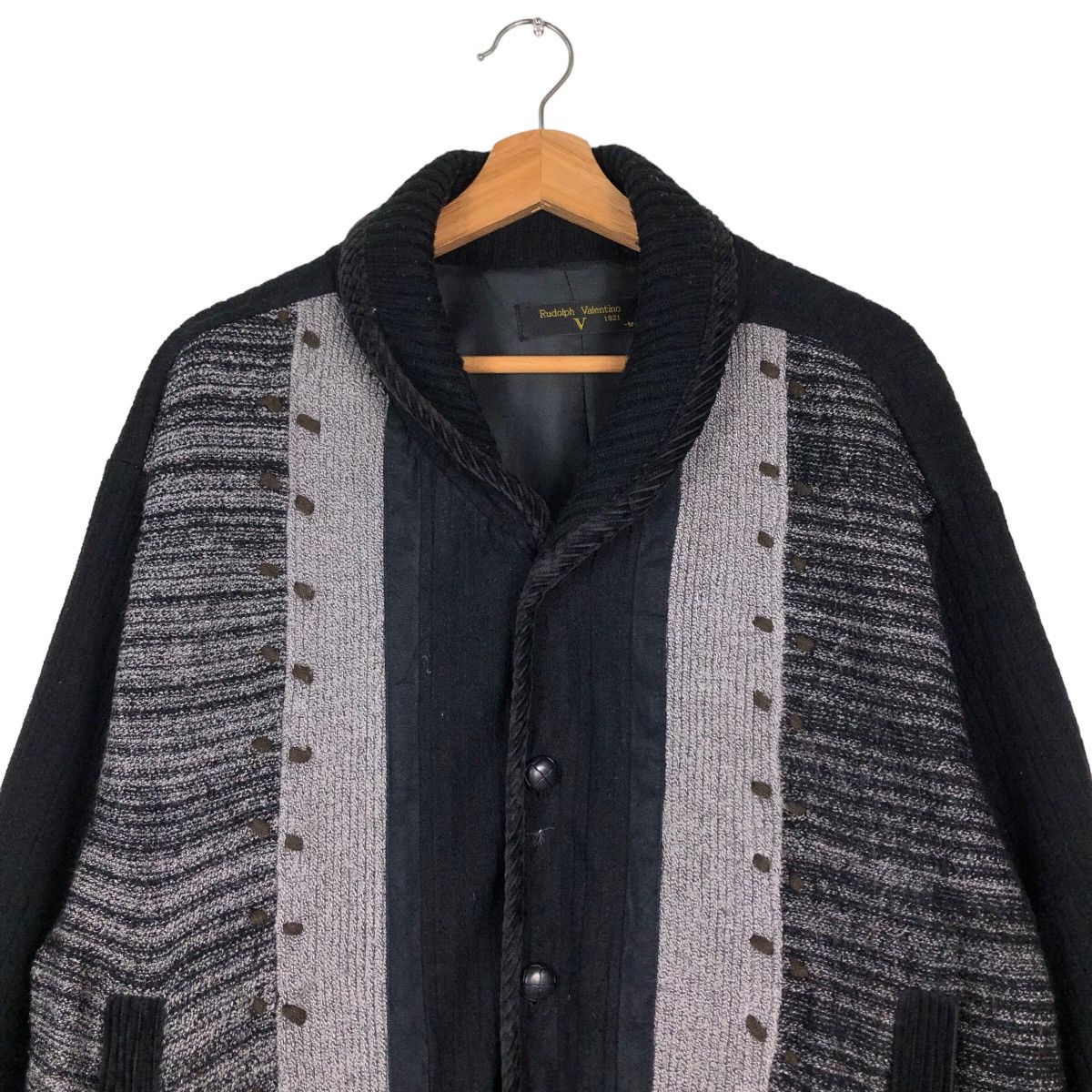 Japanese Brand 🔥Vintage Knit Bomber Jacket Cardigan Rudolph Valentino Size US M / EU 48-50 / 2 - 3 Thumbnail