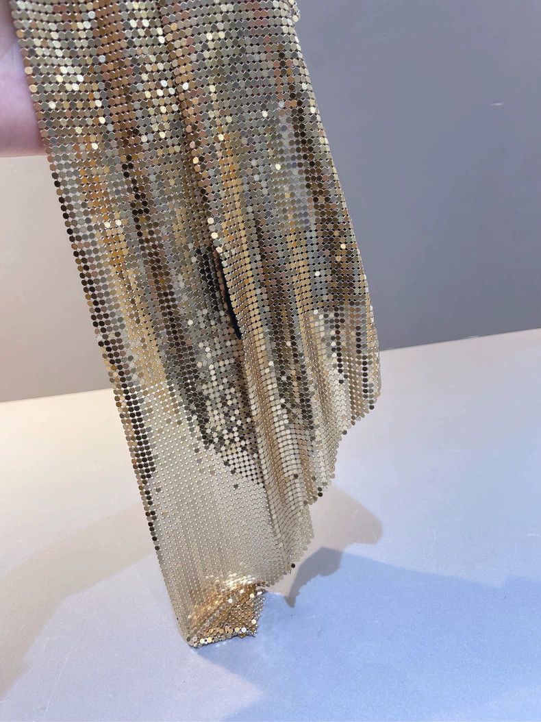 Saint Laurent Paris Saint Laurent Paris Metal ornament gold foil scarf Size ONE SIZE - 5 Thumbnail