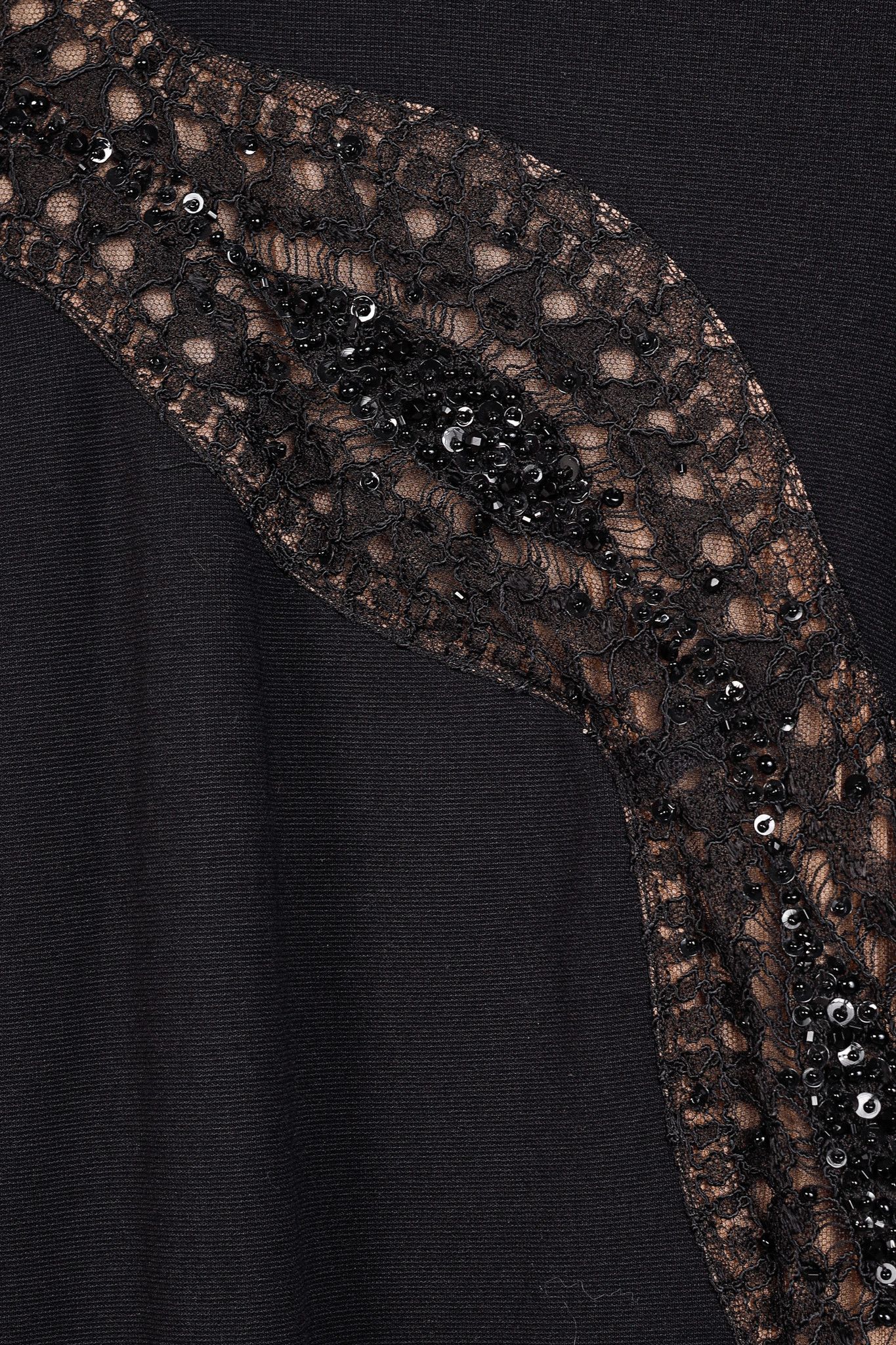Emilio Pucci Emilio Pucci Black Knit Lace-Insert Long Sleeve Dress Size M / US 6-8 / IT 42-44 - 7 Thumbnail