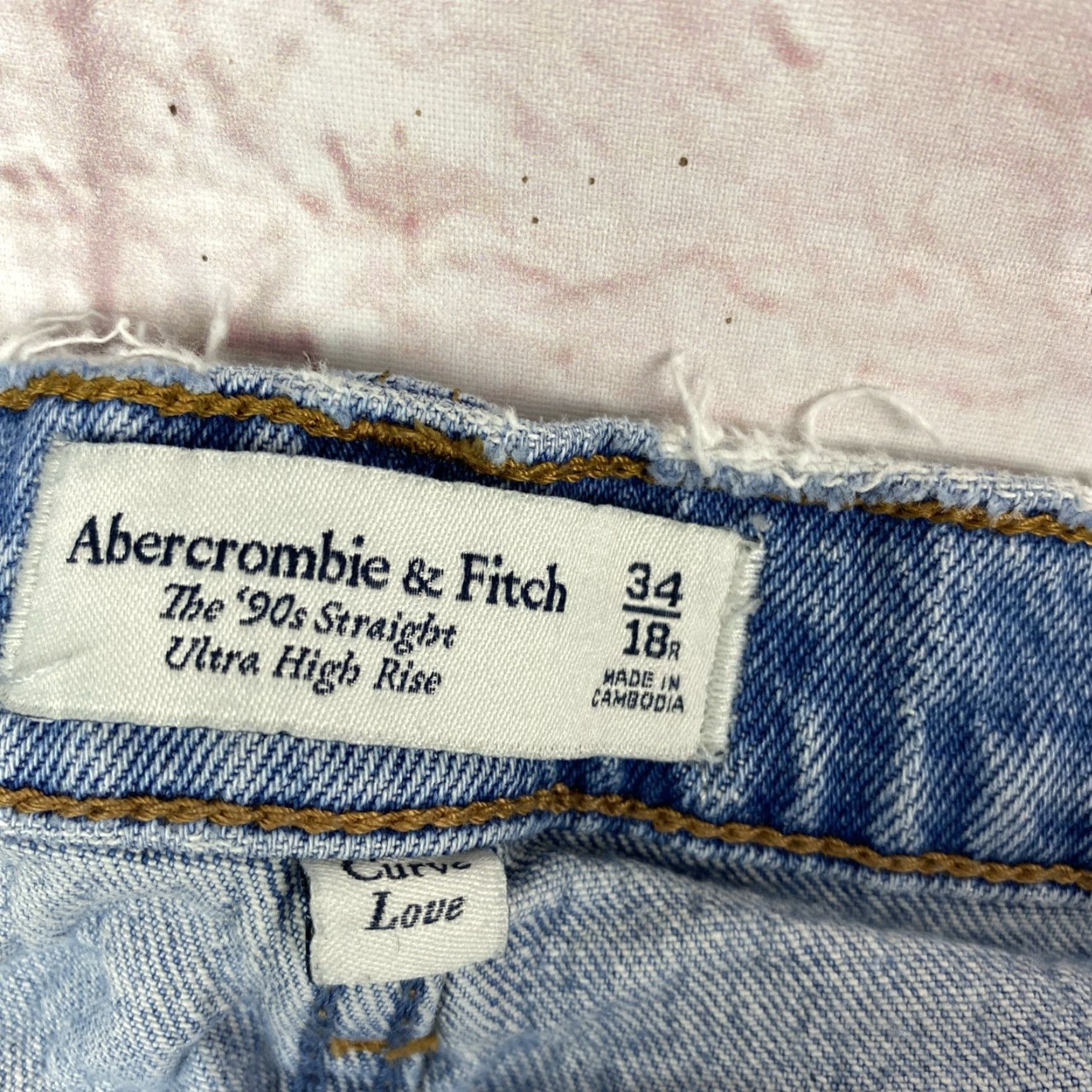 Abercrombie & Fitch VINTAGE Abercrombie & Fitch Jeans 90s Ultra High Rise Straight Womens 34/18R Blue Denim Cotton Blend 5-Pocket Mens Womens Size 24" / US 00 / IT 34 - 4 Thumbnail
