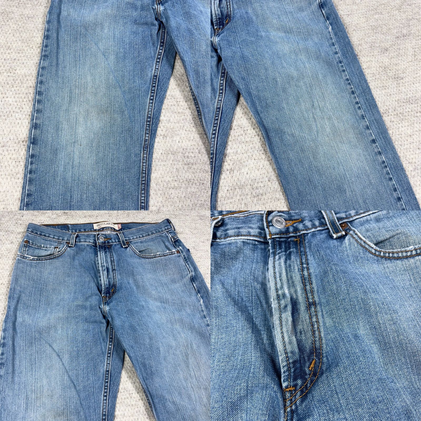 Levi's VINTAGE Levi's 505 Jeans Men 34x30 Regular Fit Straight Blue Distressed 5-Pocket Denim 34 Mens Jeans Regular Modern American Classic Levi's 505 Size US 34 / EU 50 - 8 Thumbnail