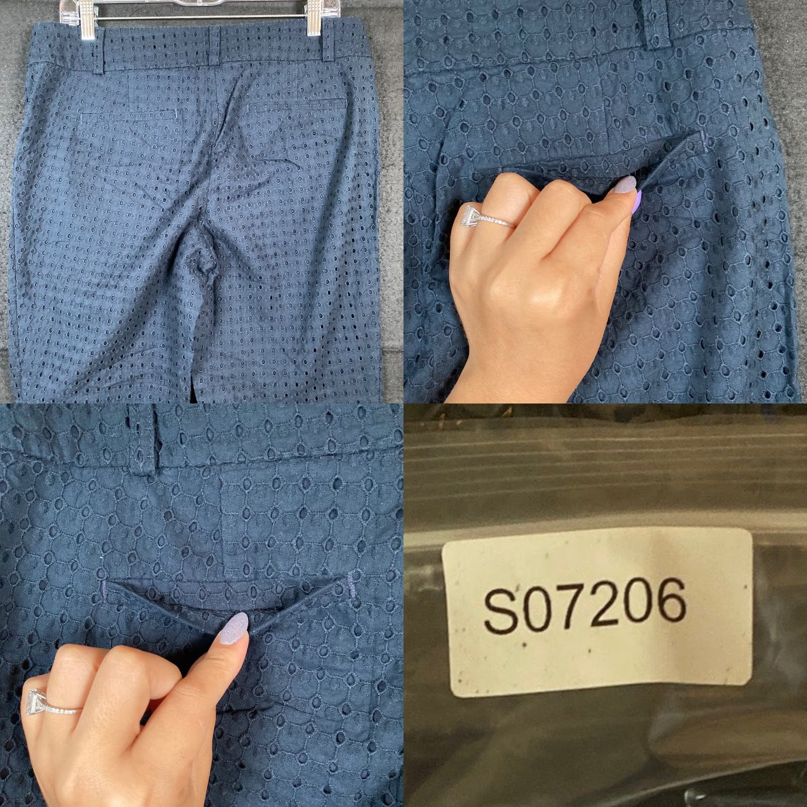 Ann Taylor VINTAGE Ann Taylor LOFT Blue Zoe Ankle Pants Women 10 Straight Leg Stretch Lined Casual Workwear Pants Size 24" / US 00 / IT 34 - 9 Thumbnail
