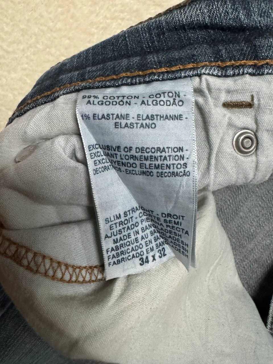 Levi's GRUNGE Levi’s Slim Straight Fit Faded Distressed Blue Jeans Size US 33 - 12 Thumbnail