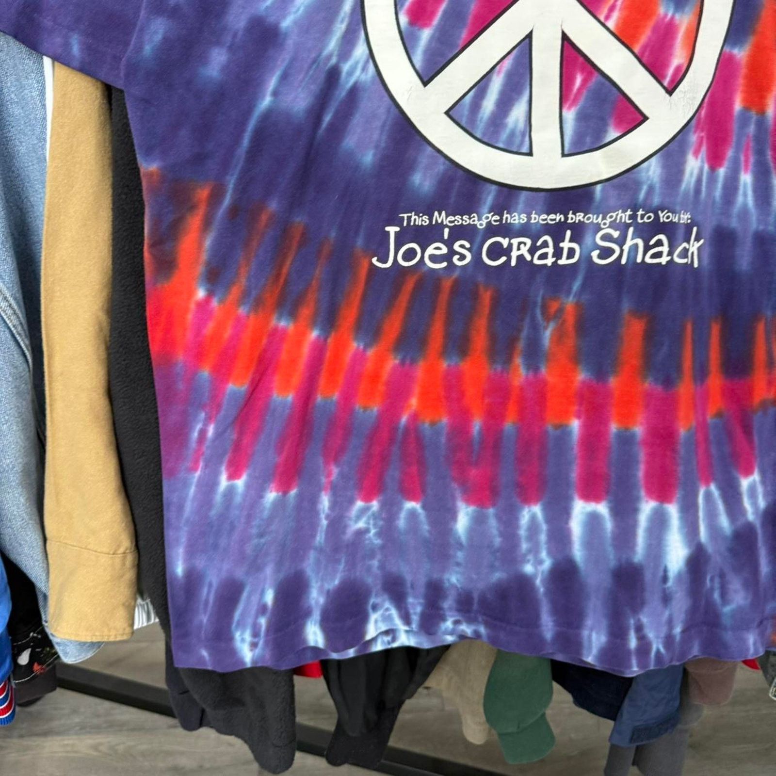 Other Vintage 90s Joes Crab Shack Tie Dye Single Stitch T-Shirt Size US XL / EU 56 / 4 - 6 Thumbnail