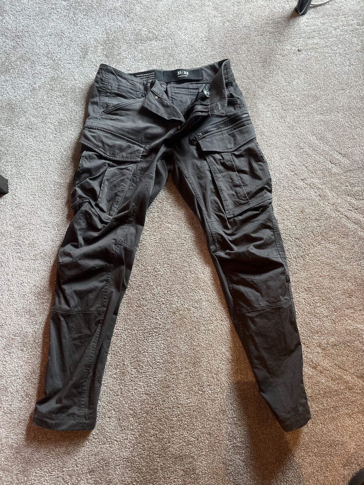 image of G Star Raw G-Star Raw Cargo Pants in Grey, Men's (Size 31)