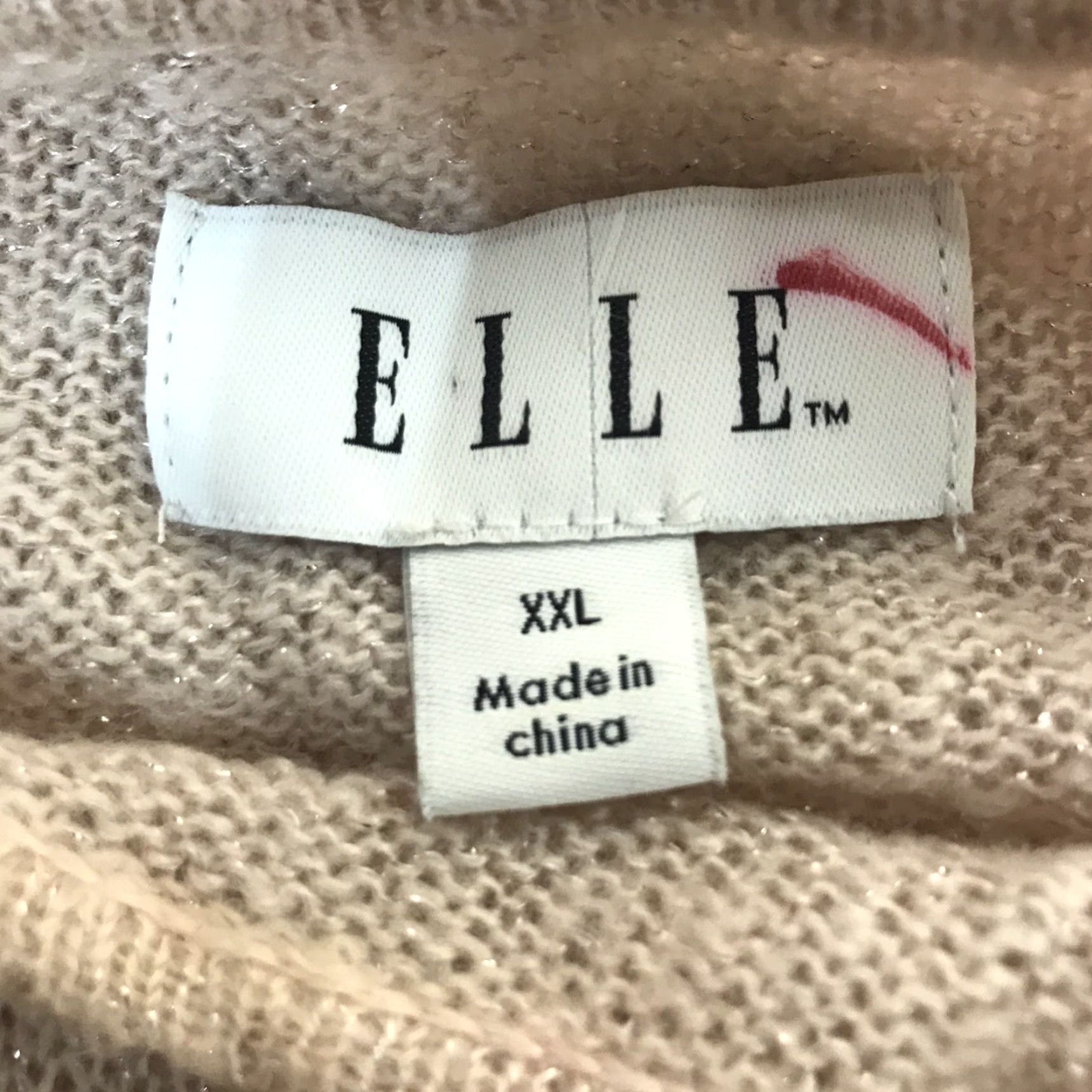 Vintage ELLE Peach Shimmering Knit Sweater Womens Size XXL Embroidery Lt Lt Peach Size XXL / US 16-18 / IT 52-54 - 7 Thumbnail