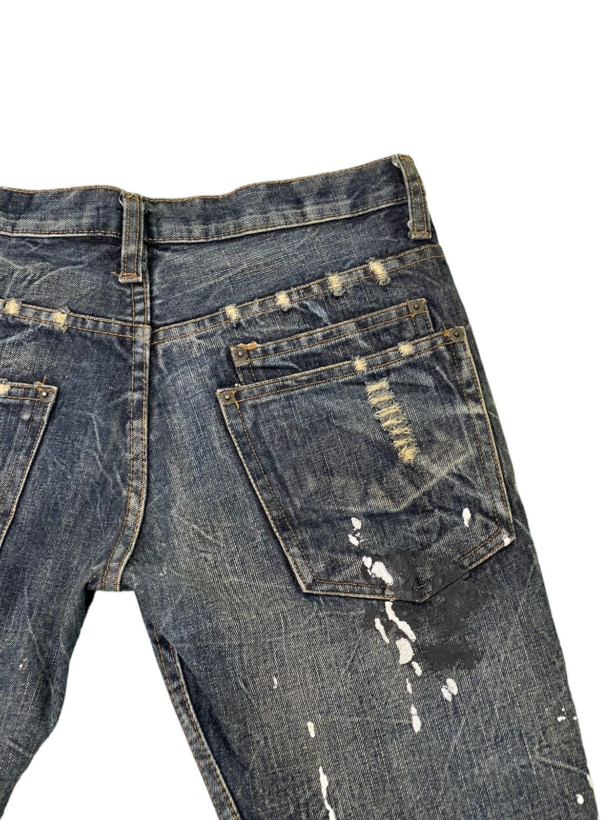 Japanese Brand Flare Jeans Glad News Distress Paint Splash Low Rise 7🟦4 Size US 32 / EU 48 - 20 Thumbnail