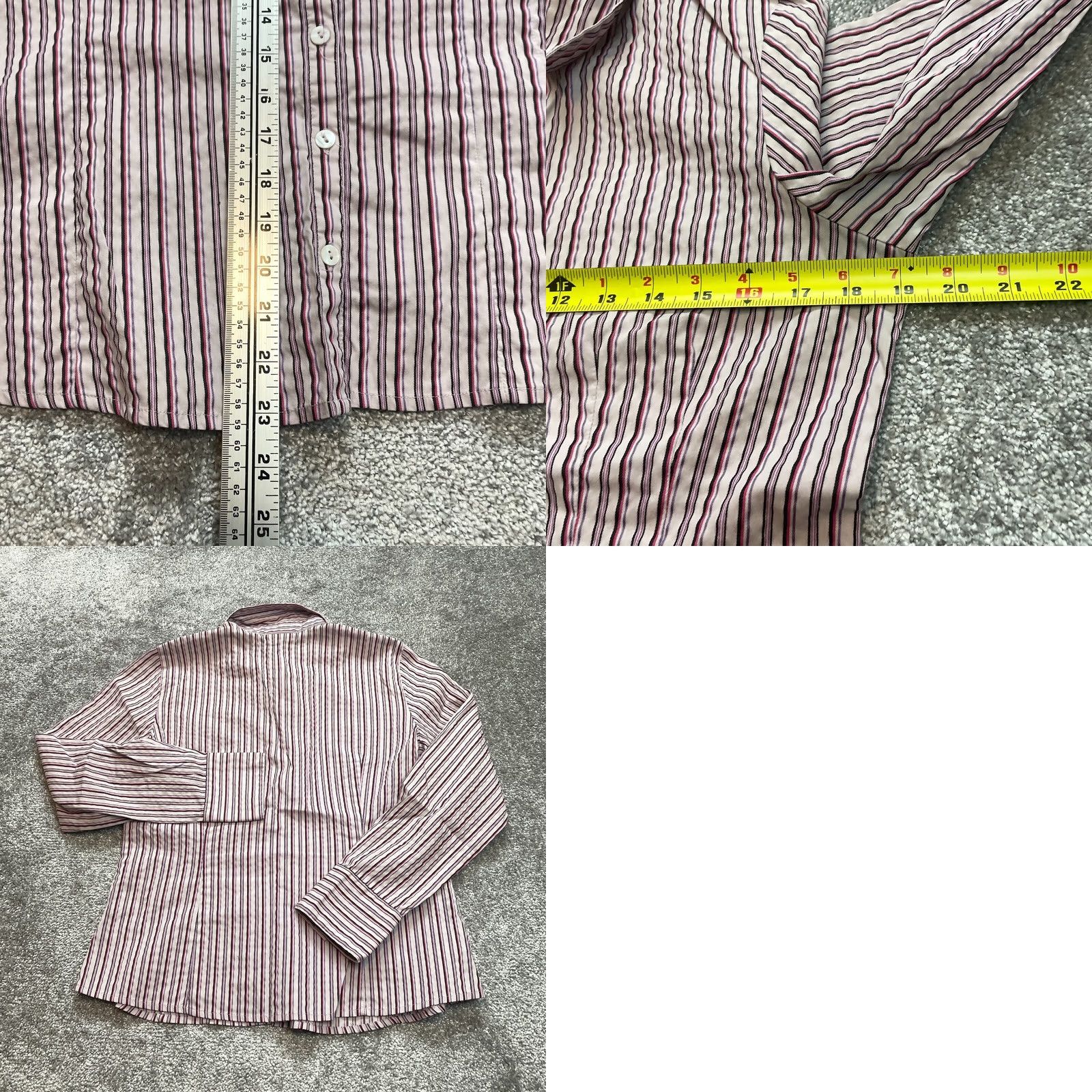 Vintage Rafaella Button Up Blouse Shirt Womens 10 Purple Striped Collared Ladies Top Shirt Size L / US 10 / IT 46 - 8 Thumbnail