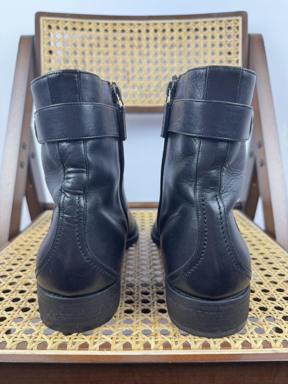 Gucci × Japanese Brand × Vintage Gucci Side Zip Boots Black 12 E Leather GG Logo Chelsea Size US 12 / EU 45 - 6 Thumbnail