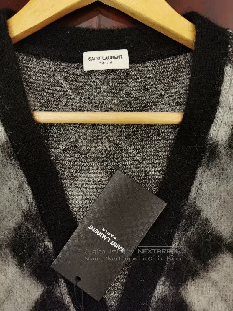 Saint Laurent Paris Saint Laurent Paris Herringbone Knit Cardigan i Size US M / EU 48-50 / 2 - 7 Thumbnail