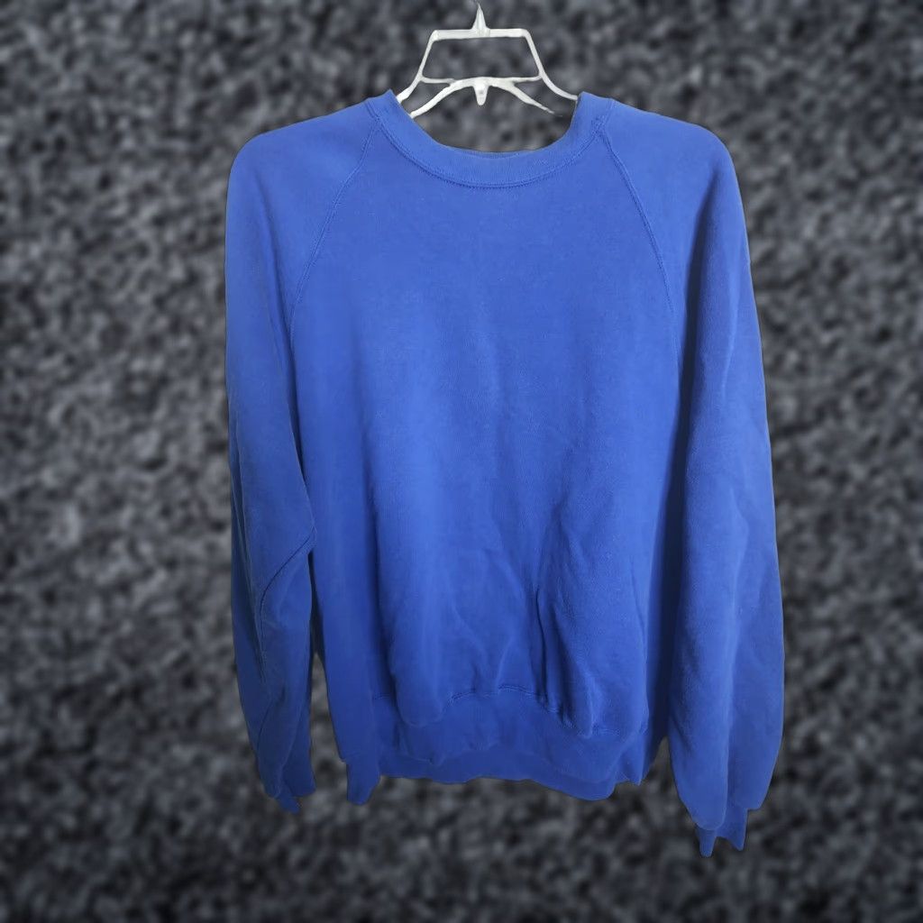 Jerzees VINTAGE Jerzees 2XL BLUE Crewneck Sweatshirt Mens Made In USA 90s Cotton Blend Pullover Long Sleeve Knit Crew Neck USA 90s Mens Size US XXL / EU 58 / 5 - 1 Thumbnail