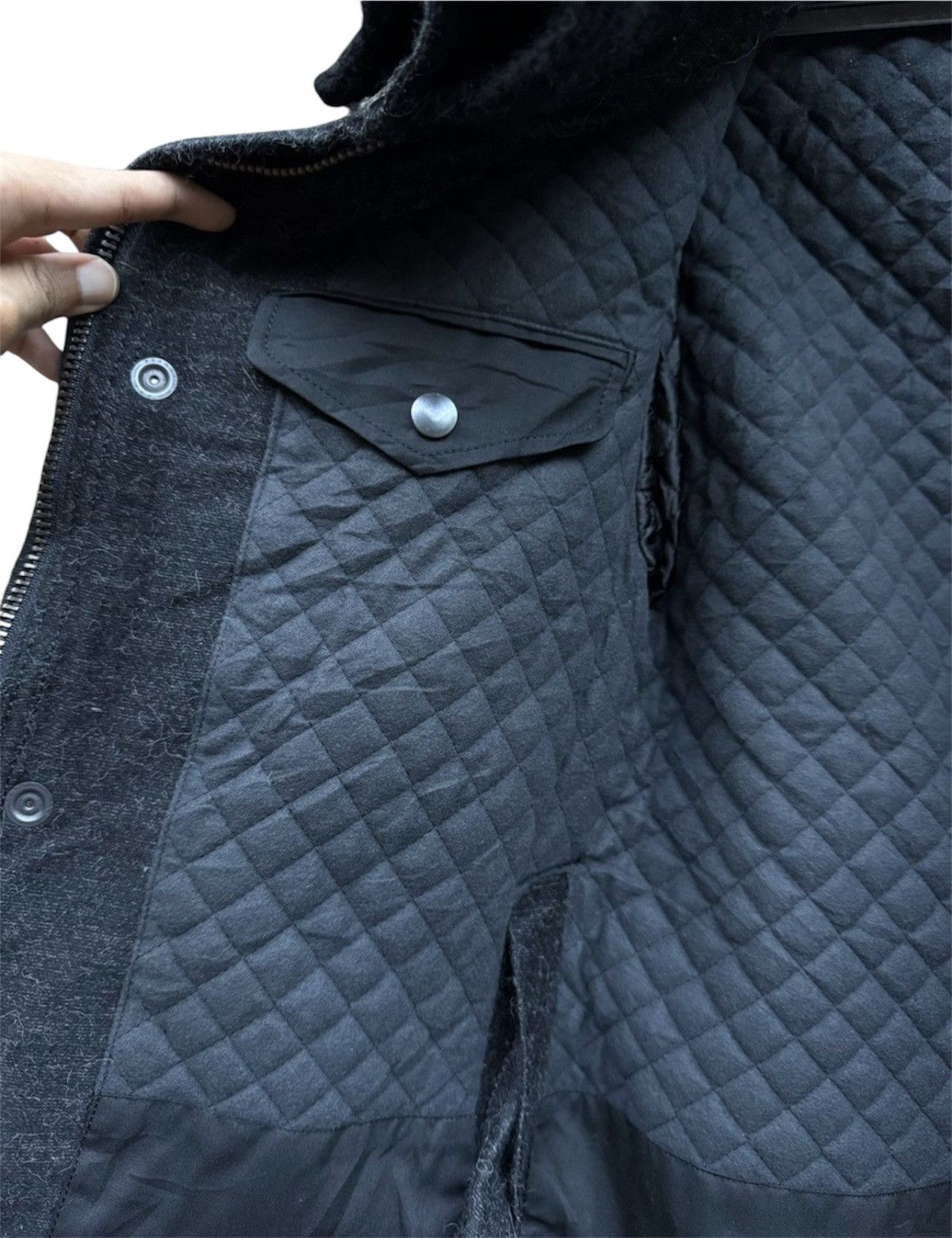 Designer × Maison MIHARA YASUHIRO Miharayasuhiro Quilted Wool Coat with Detachable Scarf Size US S / EU 44-46 / 1 - 14 Thumbnail