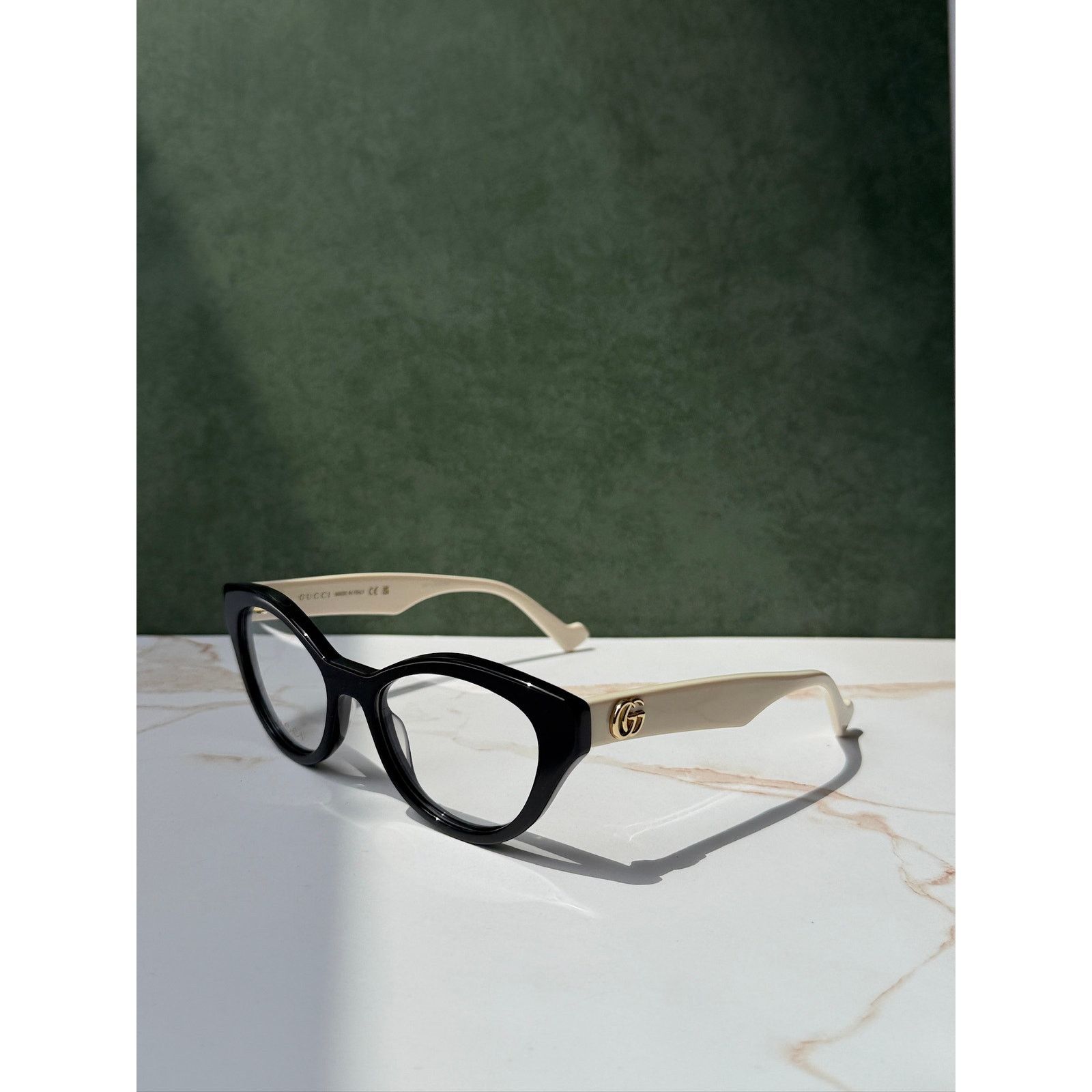 Gucci NEW Gucci GG0959O Cat Eye Black Ivory Eyeglass Frames Size ONE SIZE - 4 Thumbnail