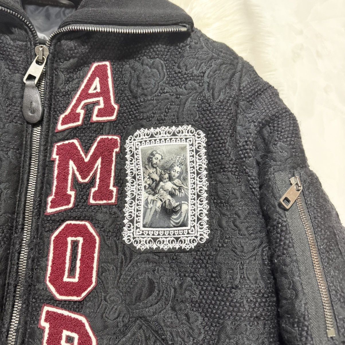 Dolce & Gabbana Dolce & Gabbana AMORE Mirror Floral Jacquard Bomber Jacket Size US M / EU 48-50 / 2 - 6 Thumbnail