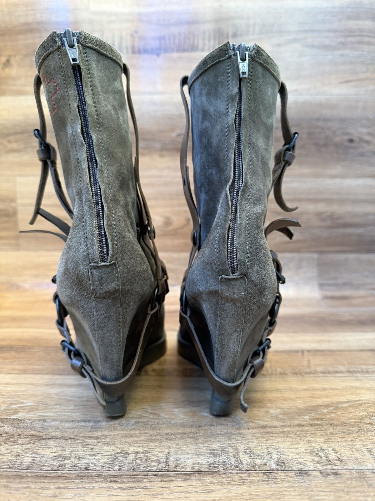 A.F. Vandevorst A.F.VANDEVORST Strapped Leather Fetish Boots Size US 8 / IT 38 - 12 Thumbnail