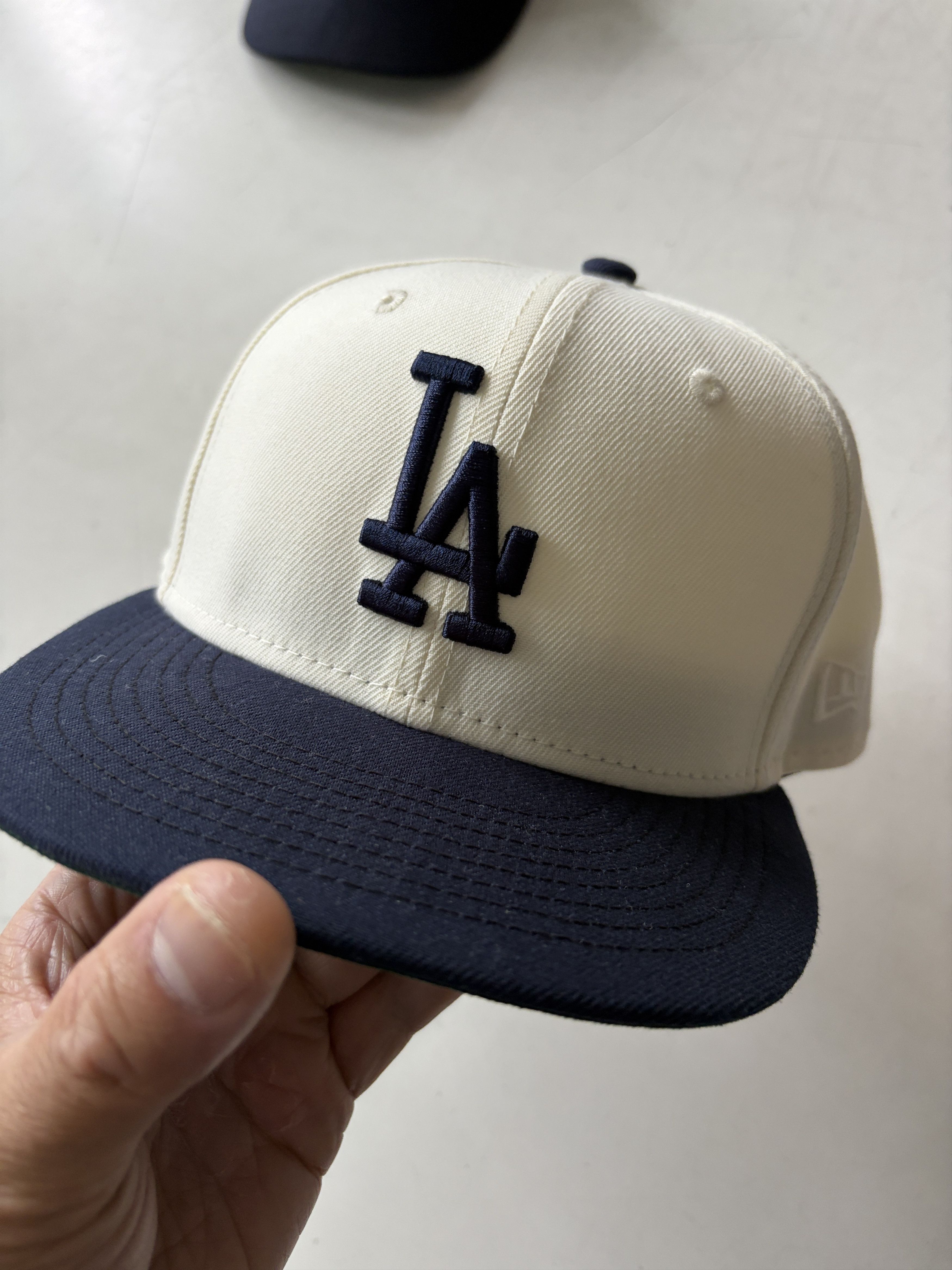 New Era New era 59fifty dodgers cream/navy 7 3/8 Size ONE SIZE - 1 Thumbnail