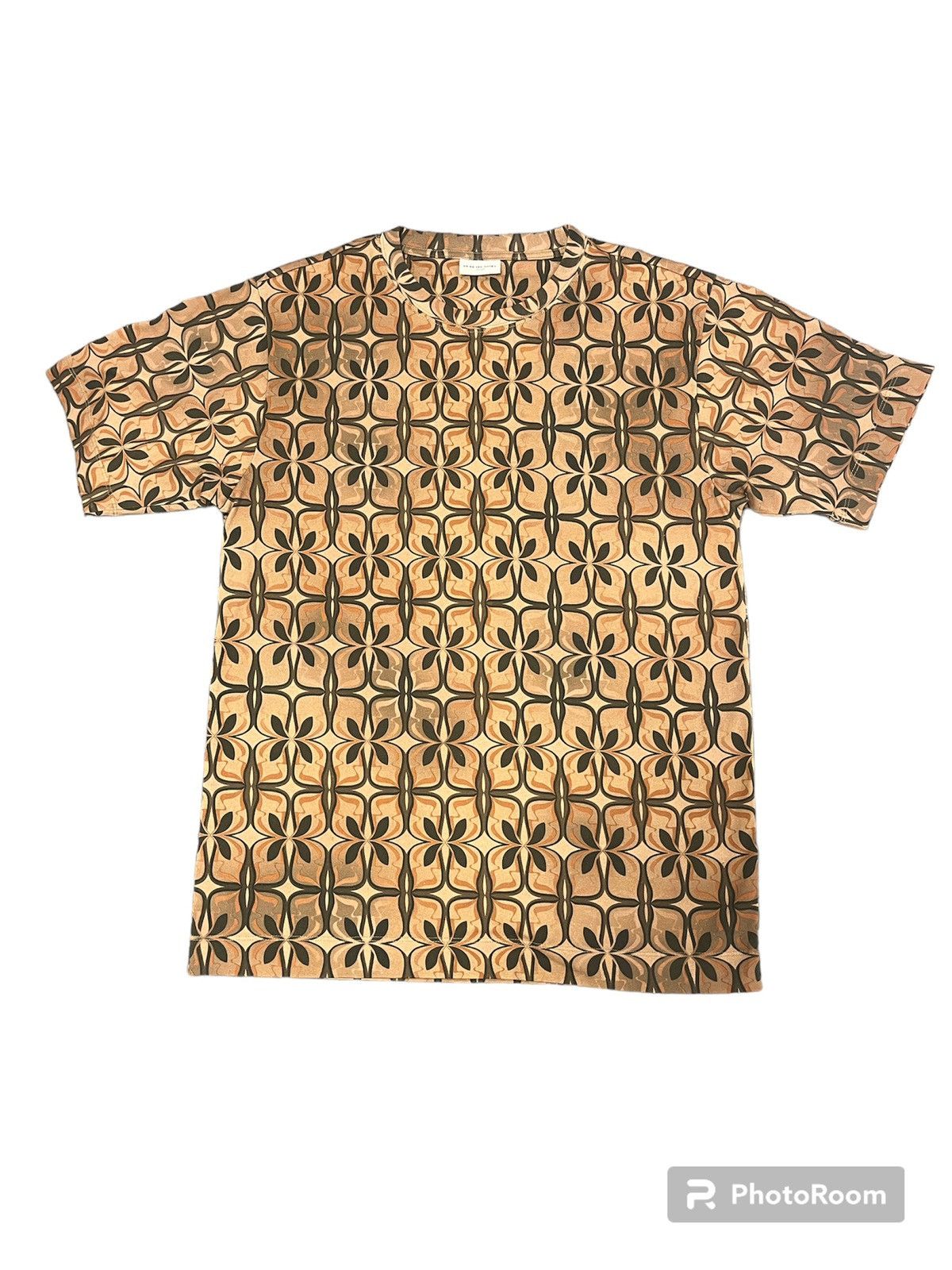image of Dries Van Noten Geometric T-Shirt in Tan, Men's (Size Small)