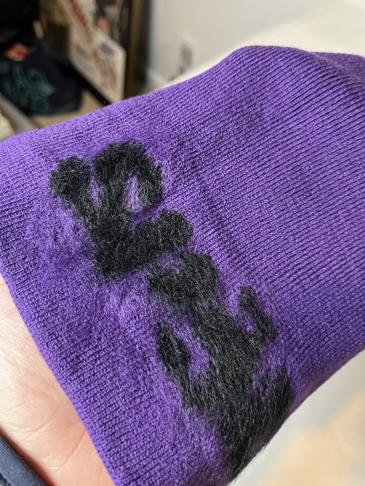 Sp5der Purple Fuzzy Sp5der Mohair Beanie Size ONE SIZE - 6 Thumbnail
