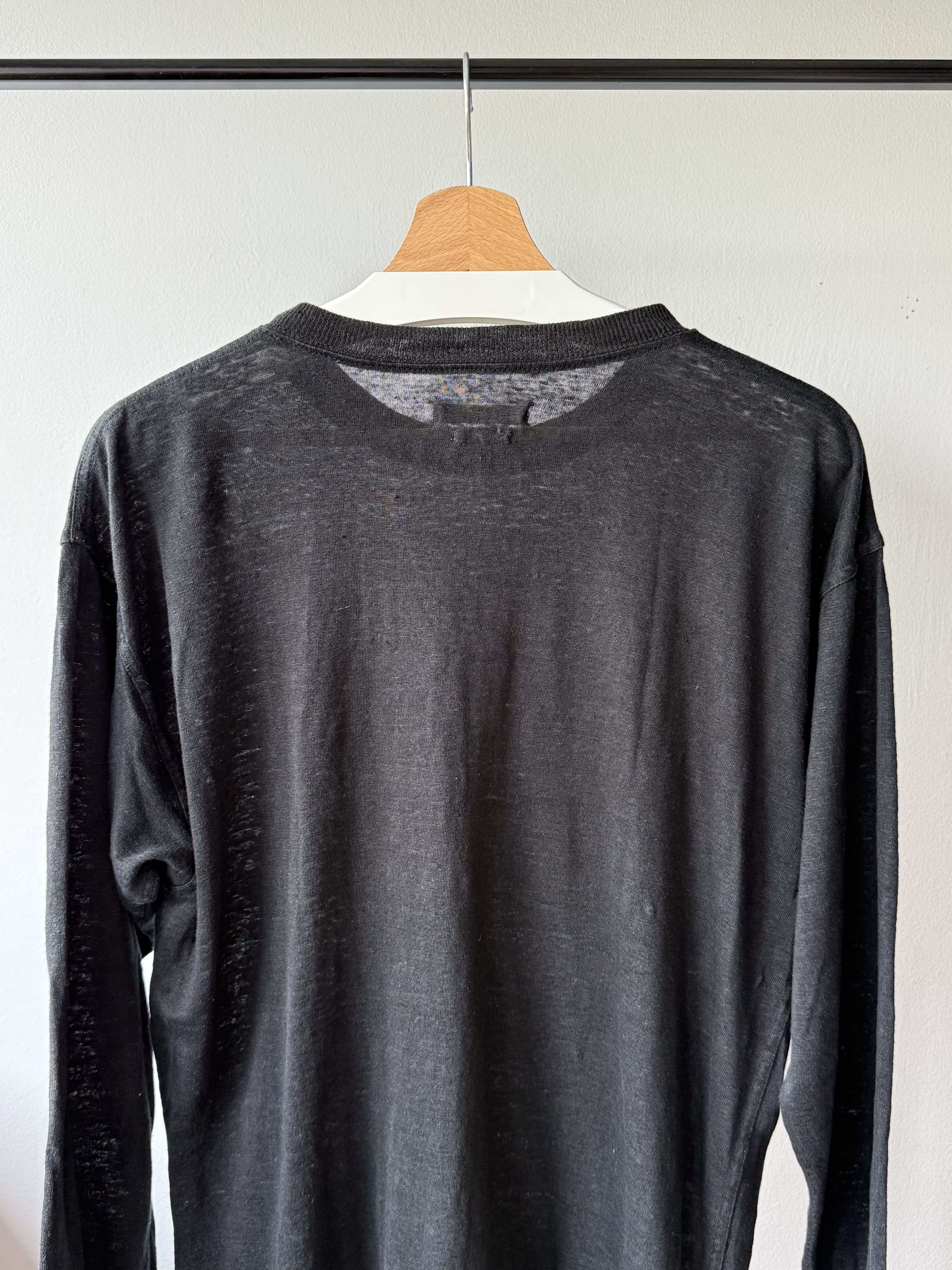 Isabel Marant Etoile Isabel Marant Etoile Black 100% Linen Long Sleeve T-Shirt Size M / US 6-8 / IT 42-44 - 4 Thumbnail