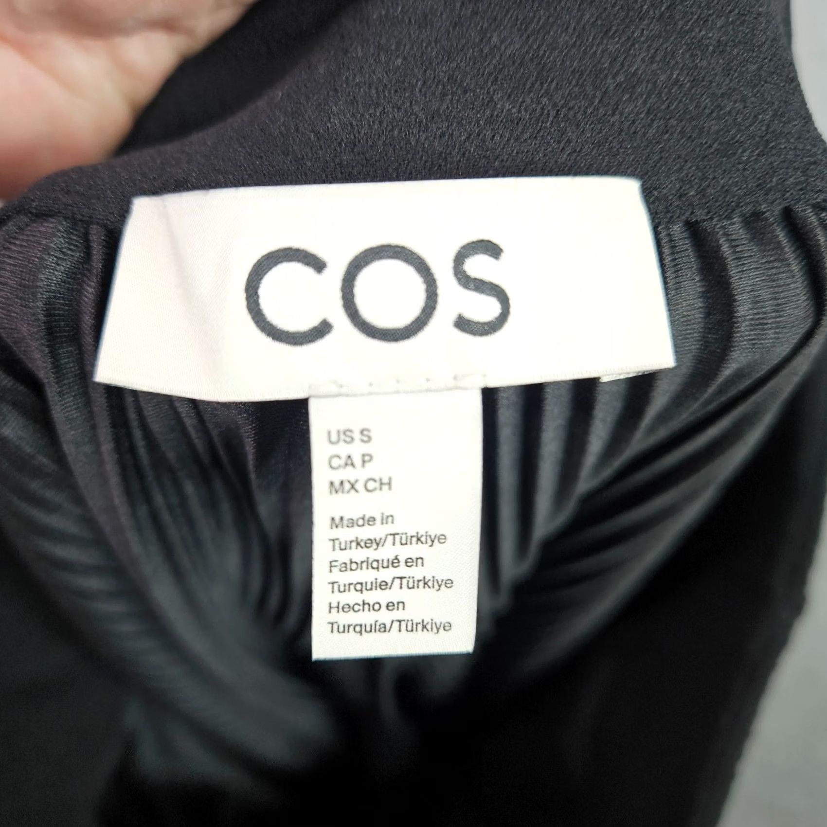 Cos COS Women's Black Pleated Elastic Waist Wide Leg Crop Pants S Size 28" / US 6 / IT 42 - 6 Thumbnail