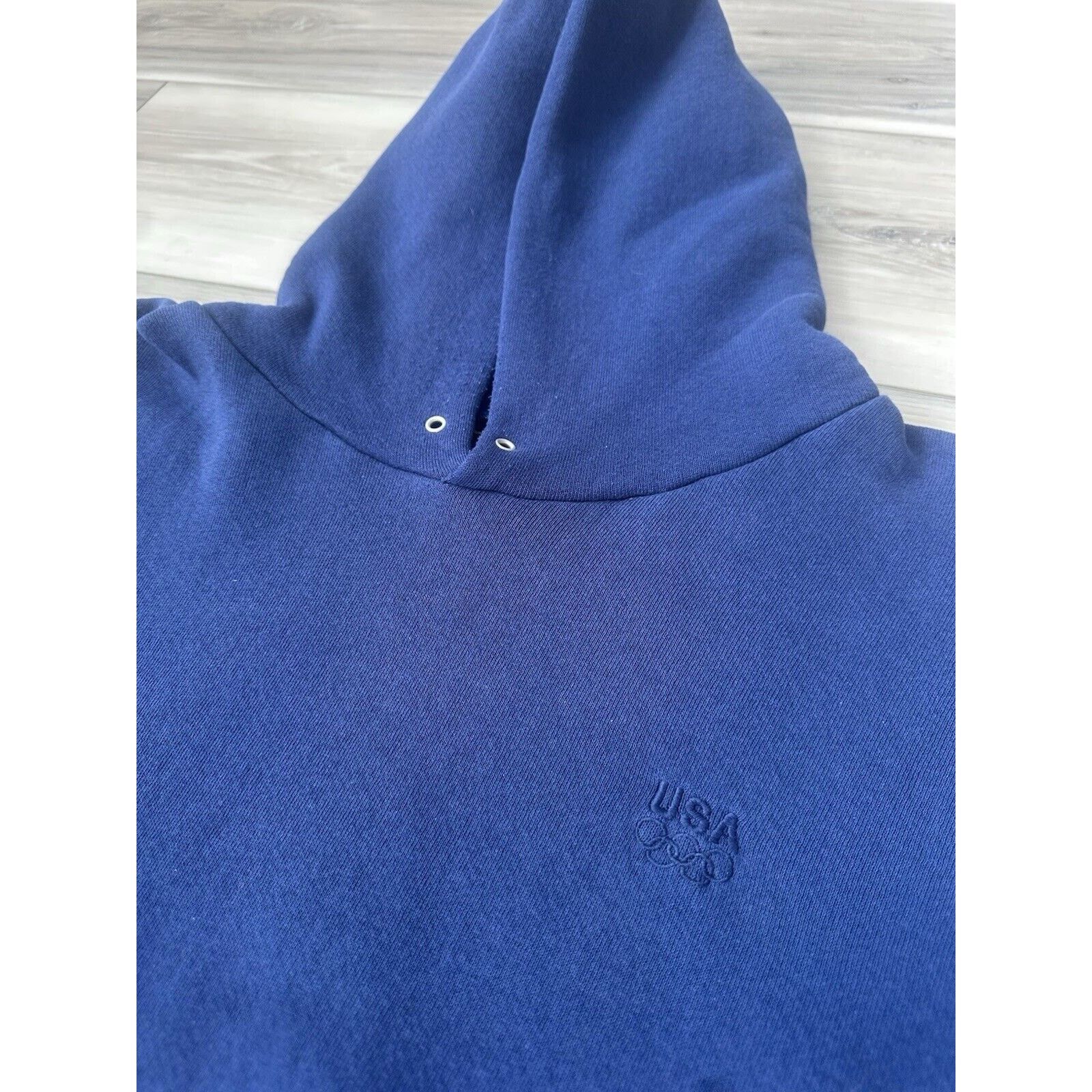 Vintage USA Olympic Hoodie Blue Mens Size X-Large Fitness Workout Size US XL / EU 56 / 4 - 2 Thumbnail