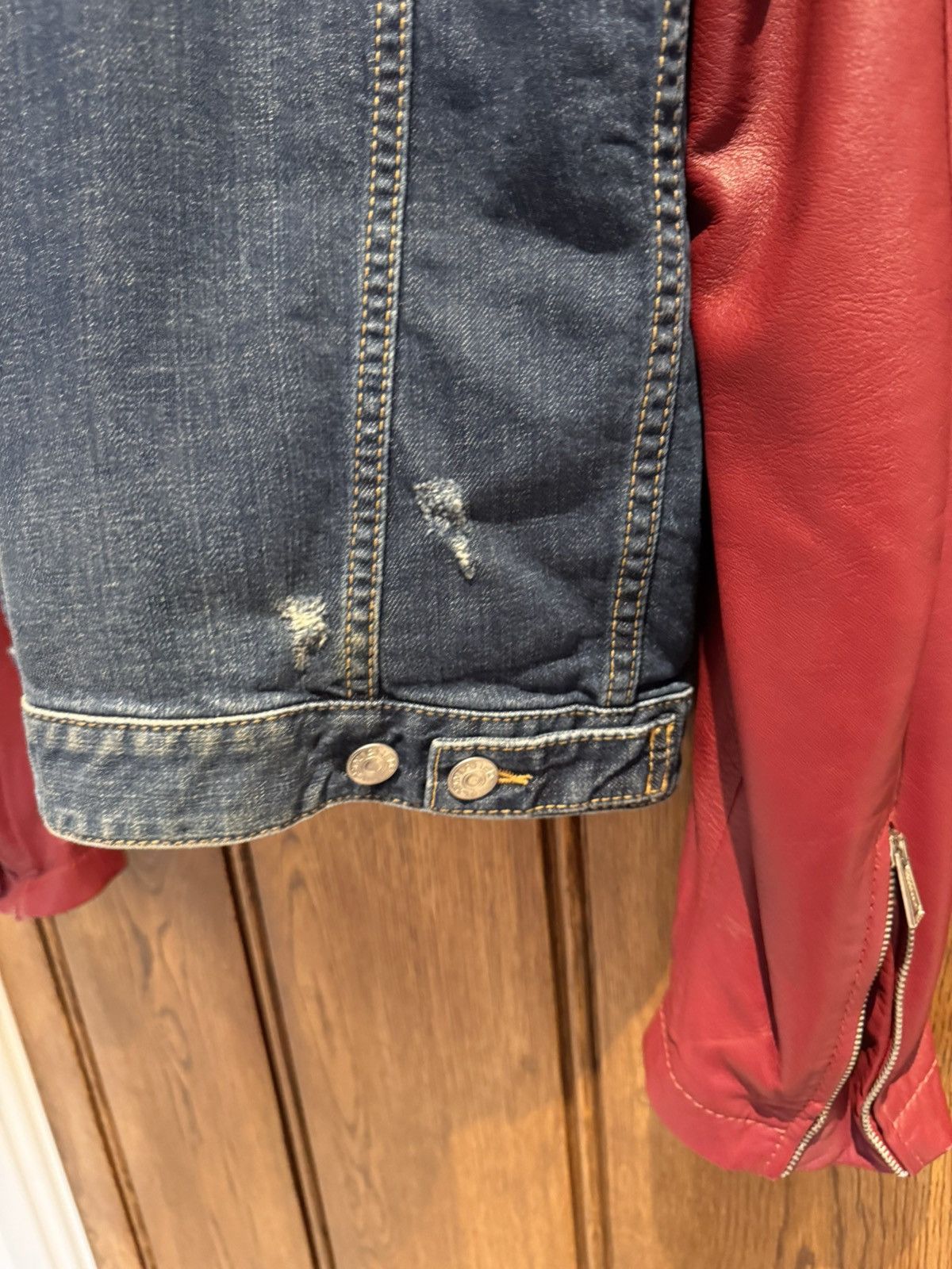 Dsquared2 SS14 Dsquared2 leather sleeve denim jacket collar 50 Grail Size US M / EU 48-50 / 2 - 17 Thumbnail