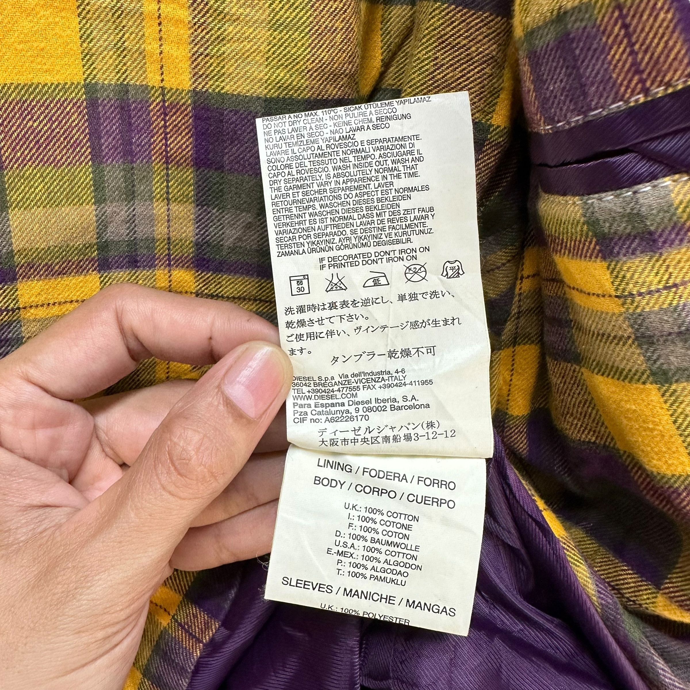 Diesel DIESEL Four Pocket Tartan Lined Work Jacket #A41-0935 Size US XL / EU 56 / 4 - 12 Thumbnail