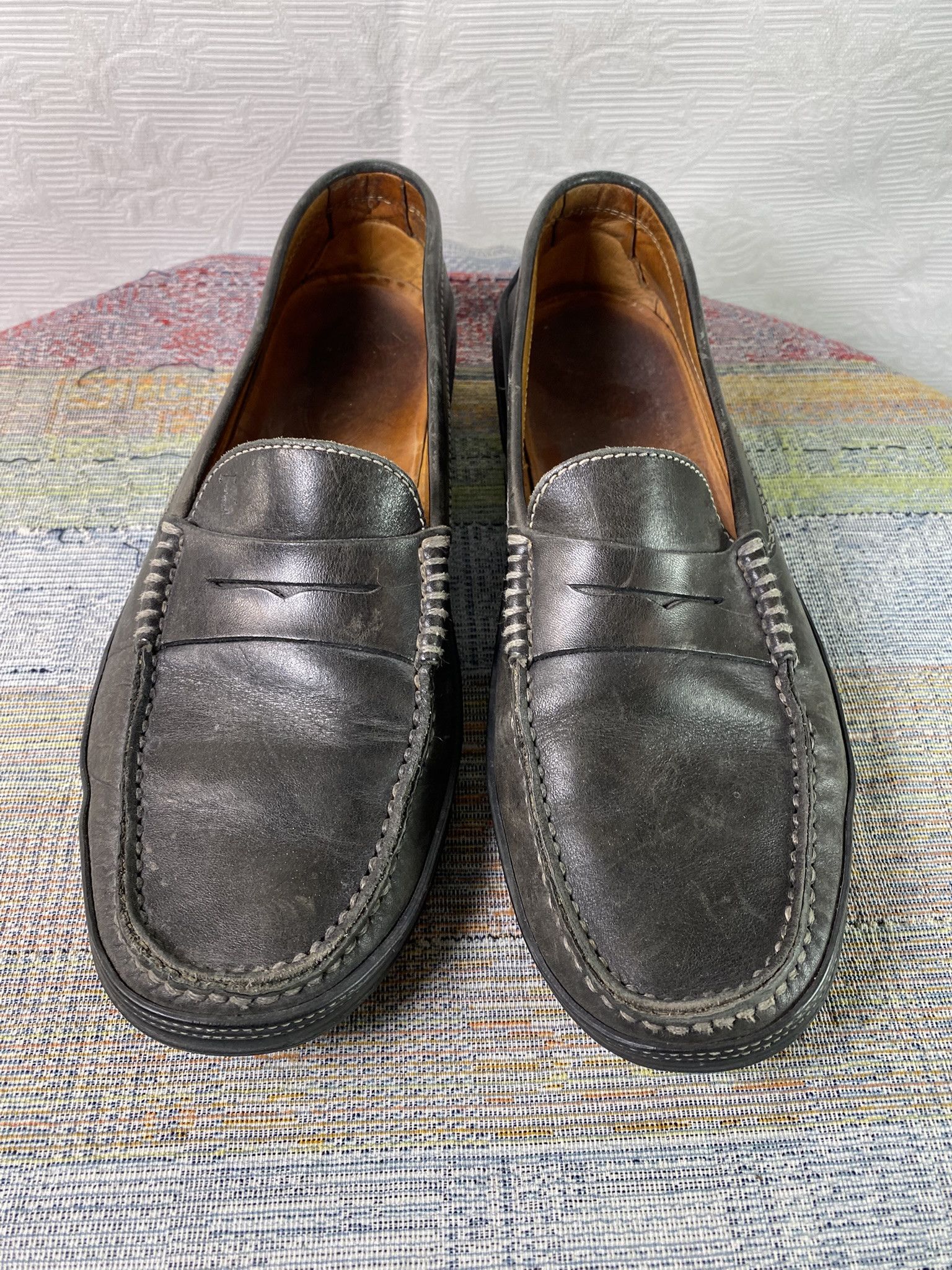 Tod's Tod's Dark Grey Leather Penny Loafers EU 43 US 10 Size US 10 / EU 43 - 1 Thumbnail